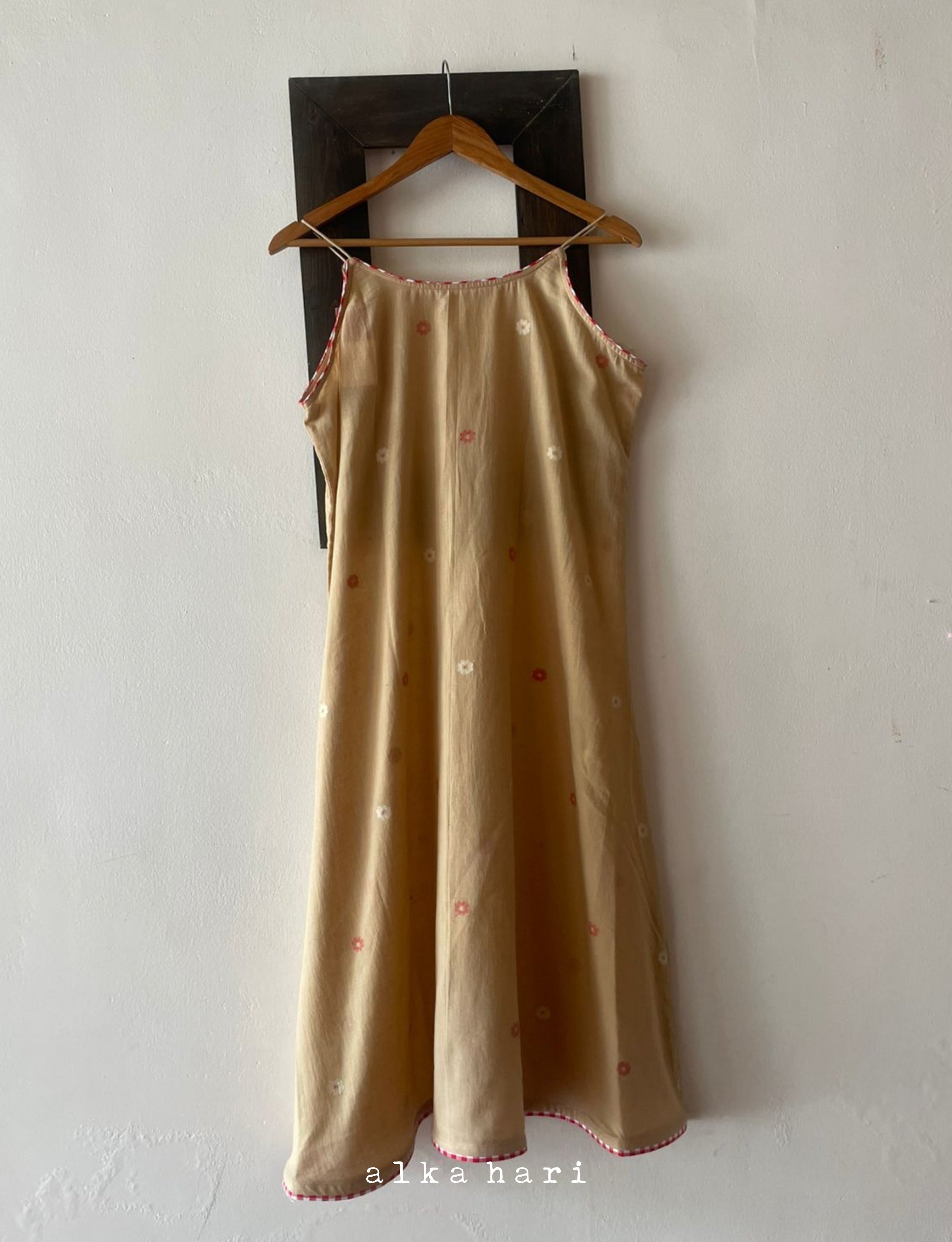 Beige Jamdhani Slip Dress