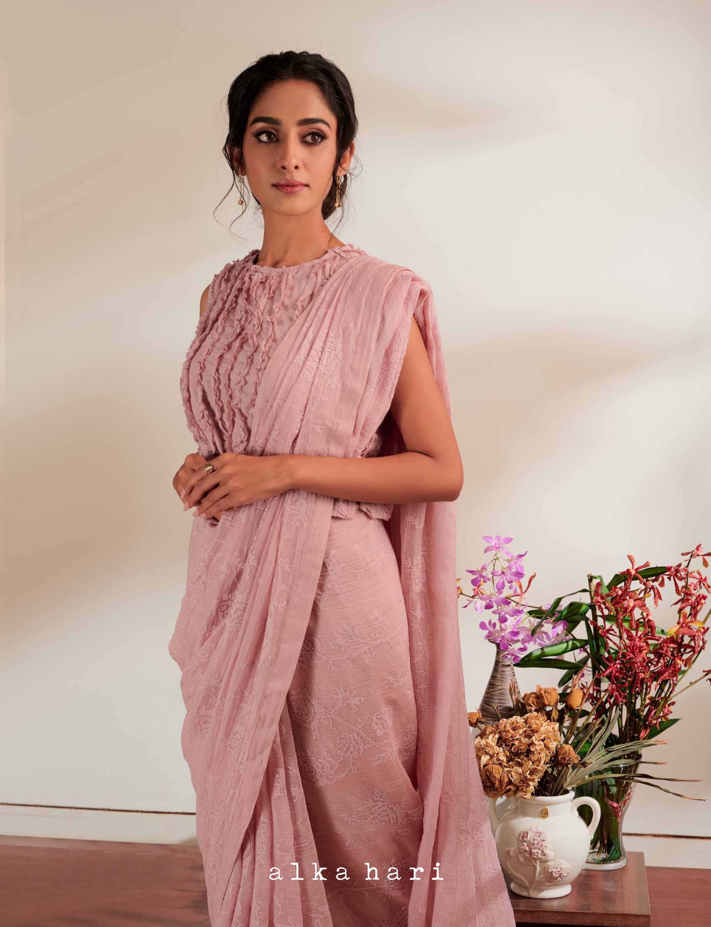 Soft Pink Chanderi Silk Saree