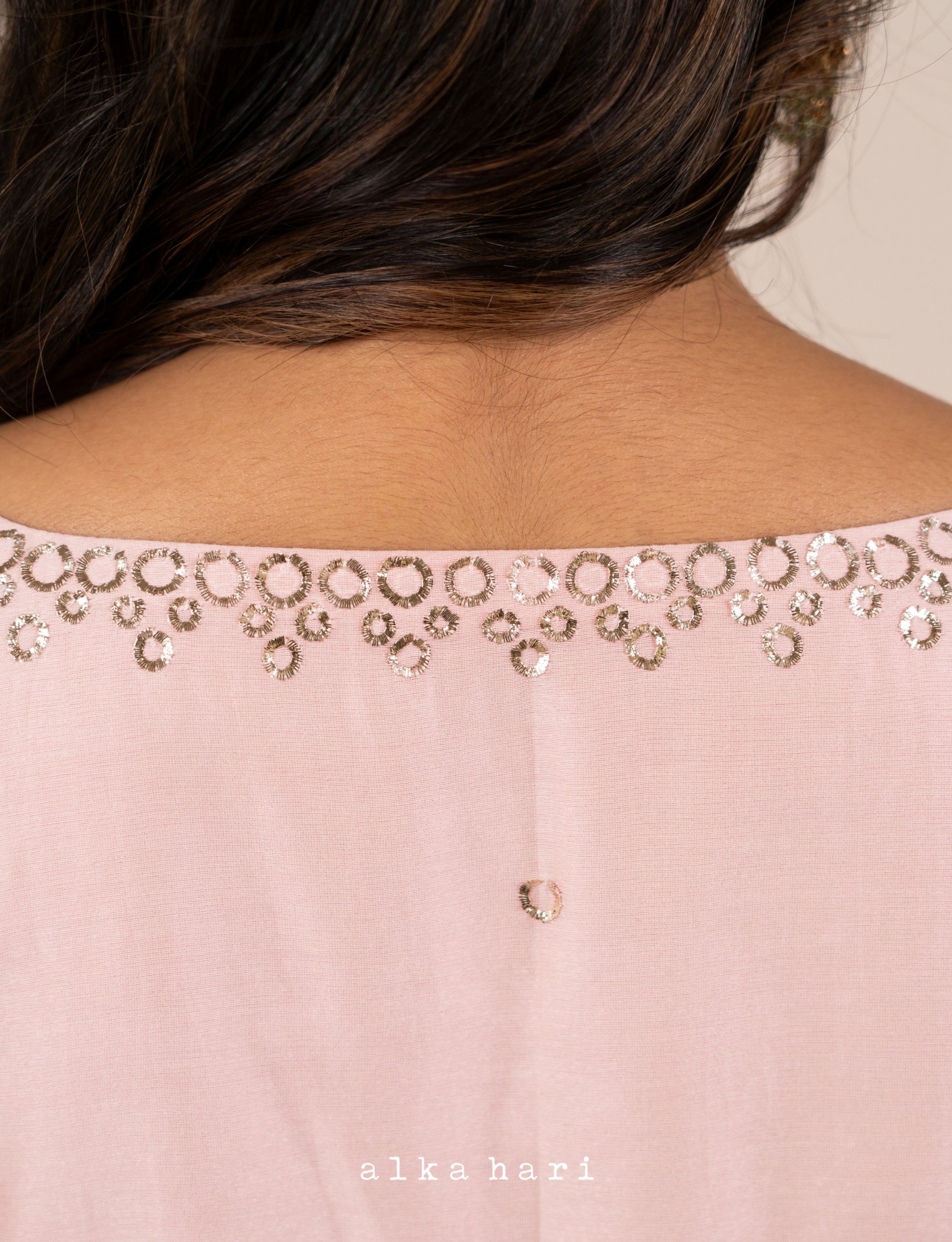 Pink Anarkali with Mukaish Embroidery