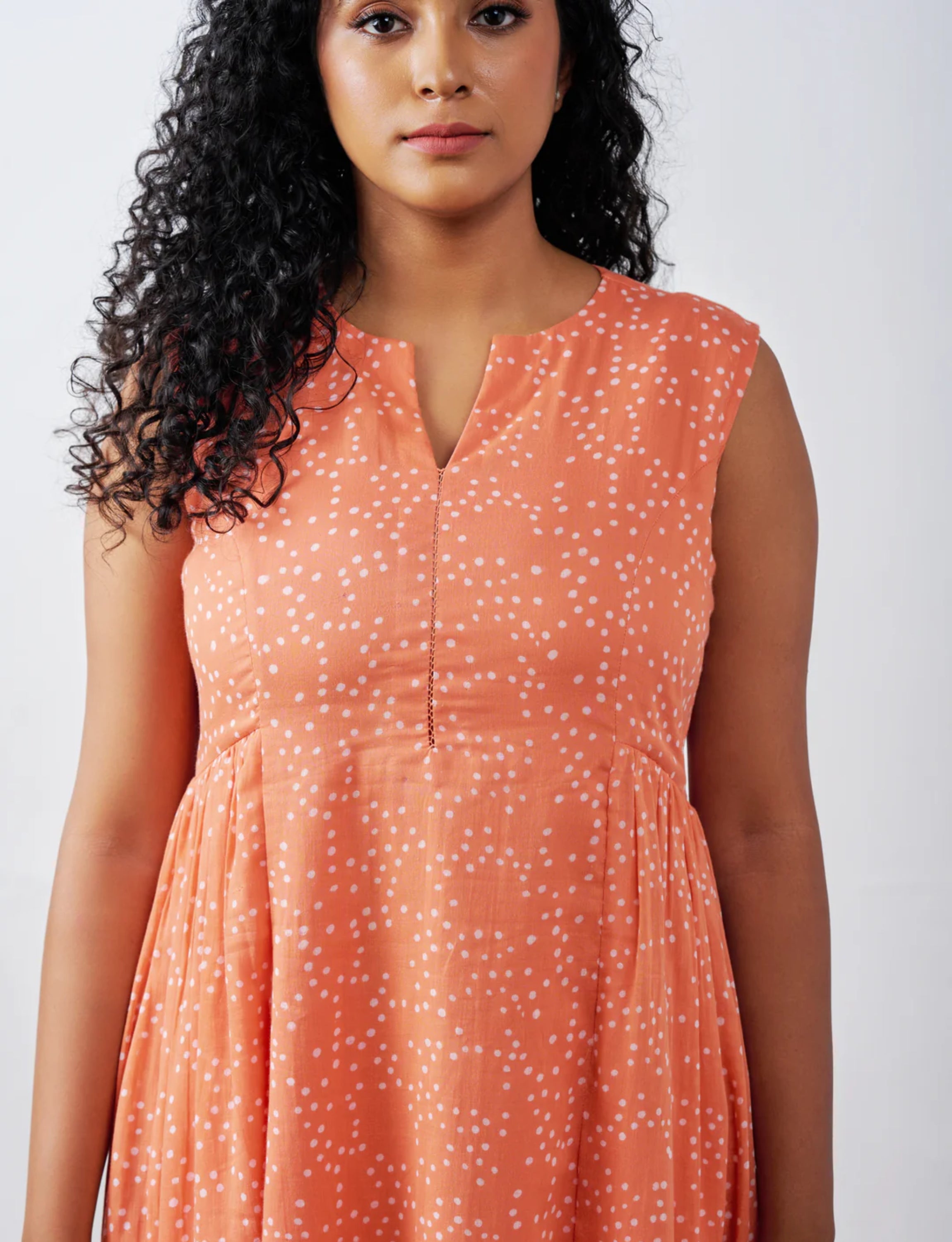 Orange Dotted Dress