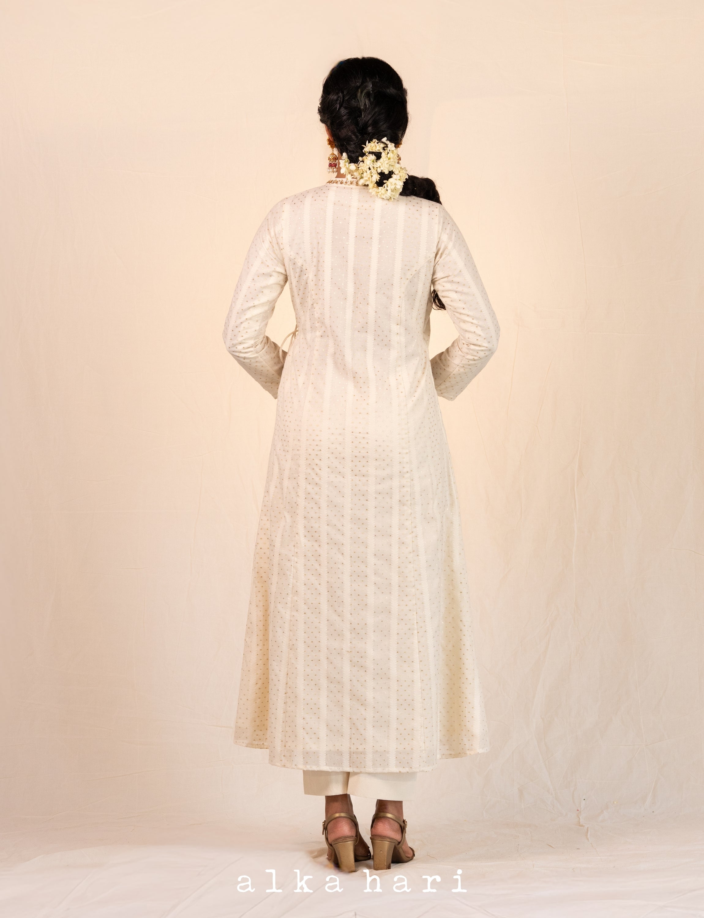 Off White Embroidered Angarkha Anarkali