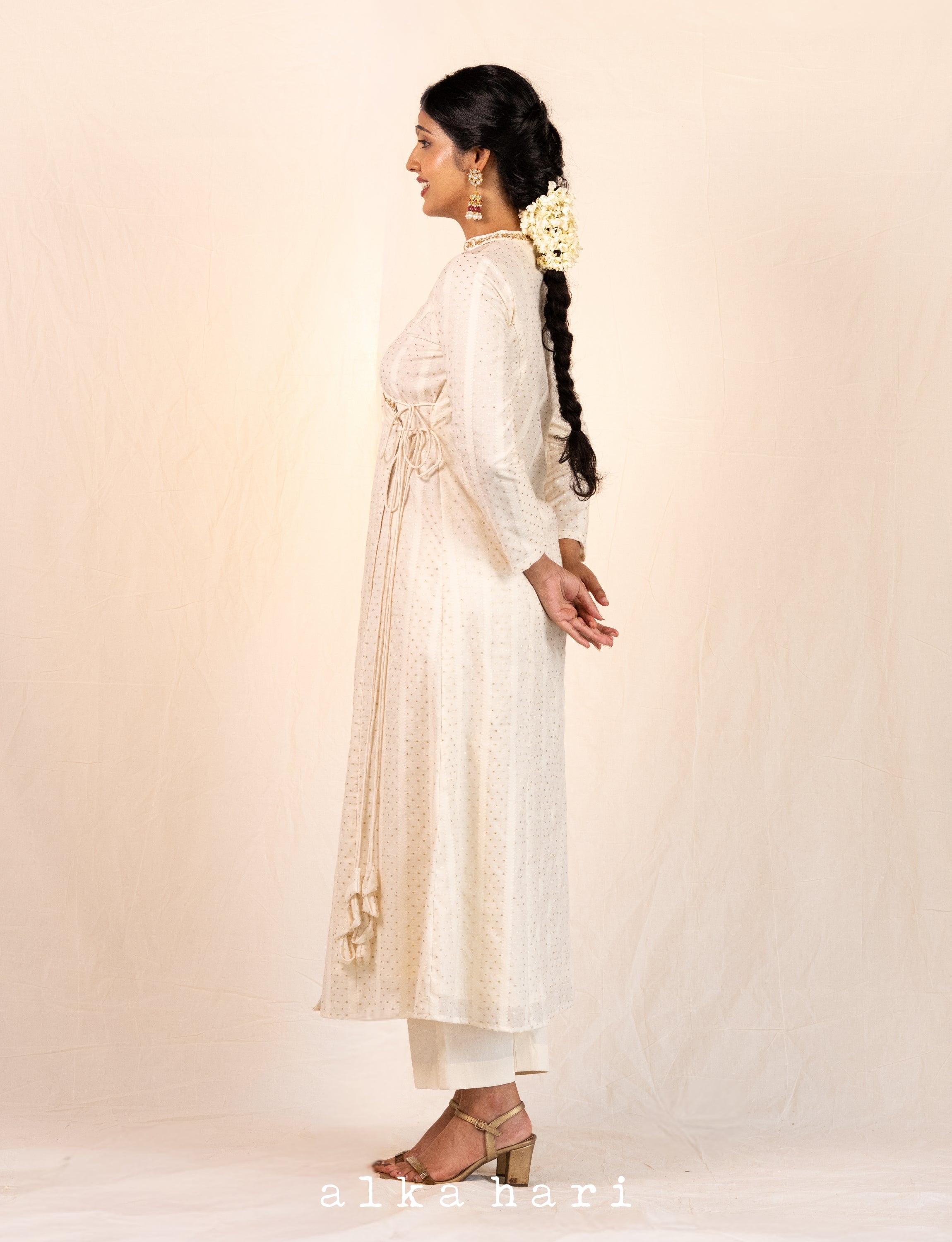Off White Embroidered Angarkha Anarkali