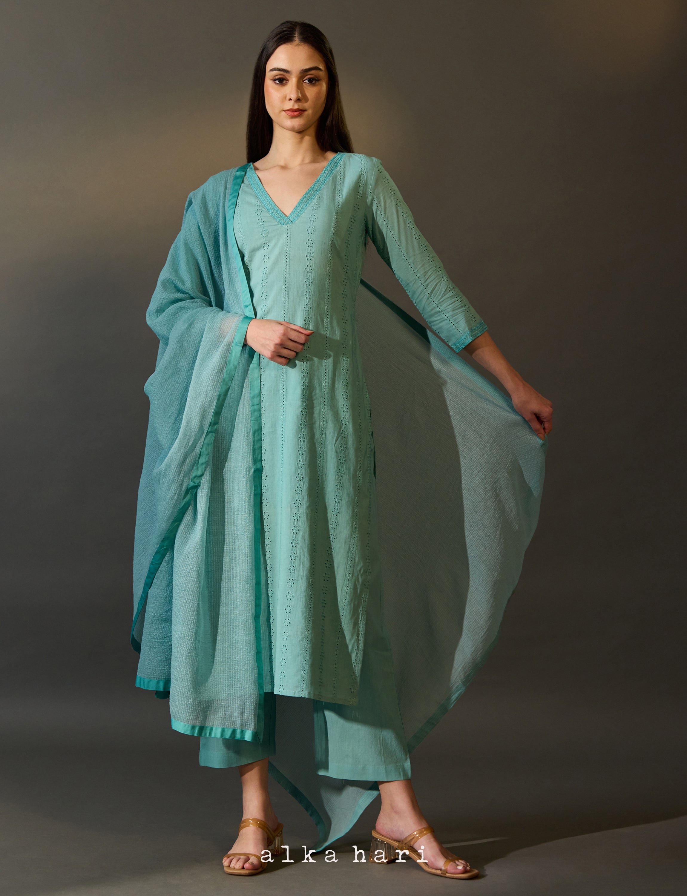 Sky Blue Hakoba Kurta