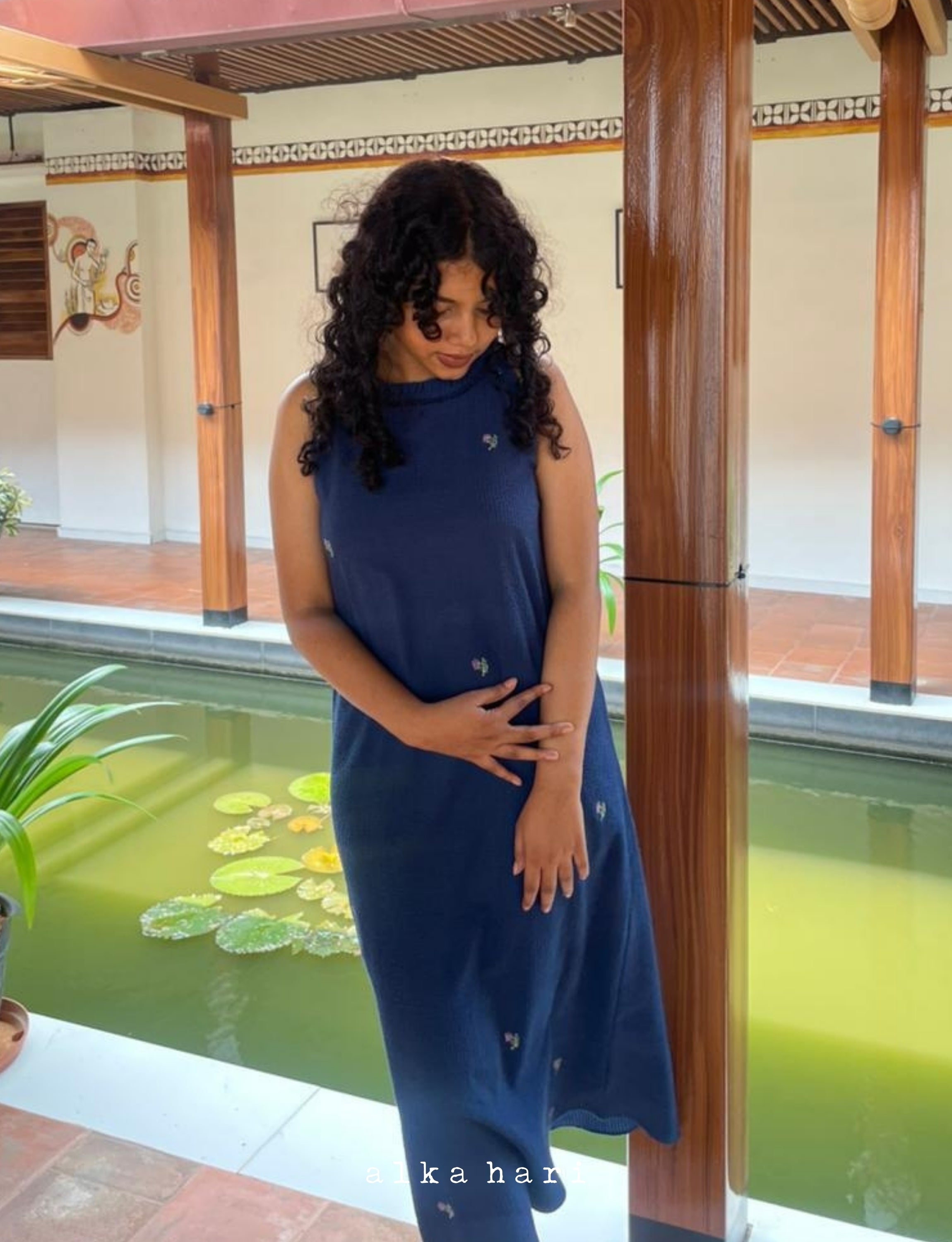 Blue Seersucker Dress