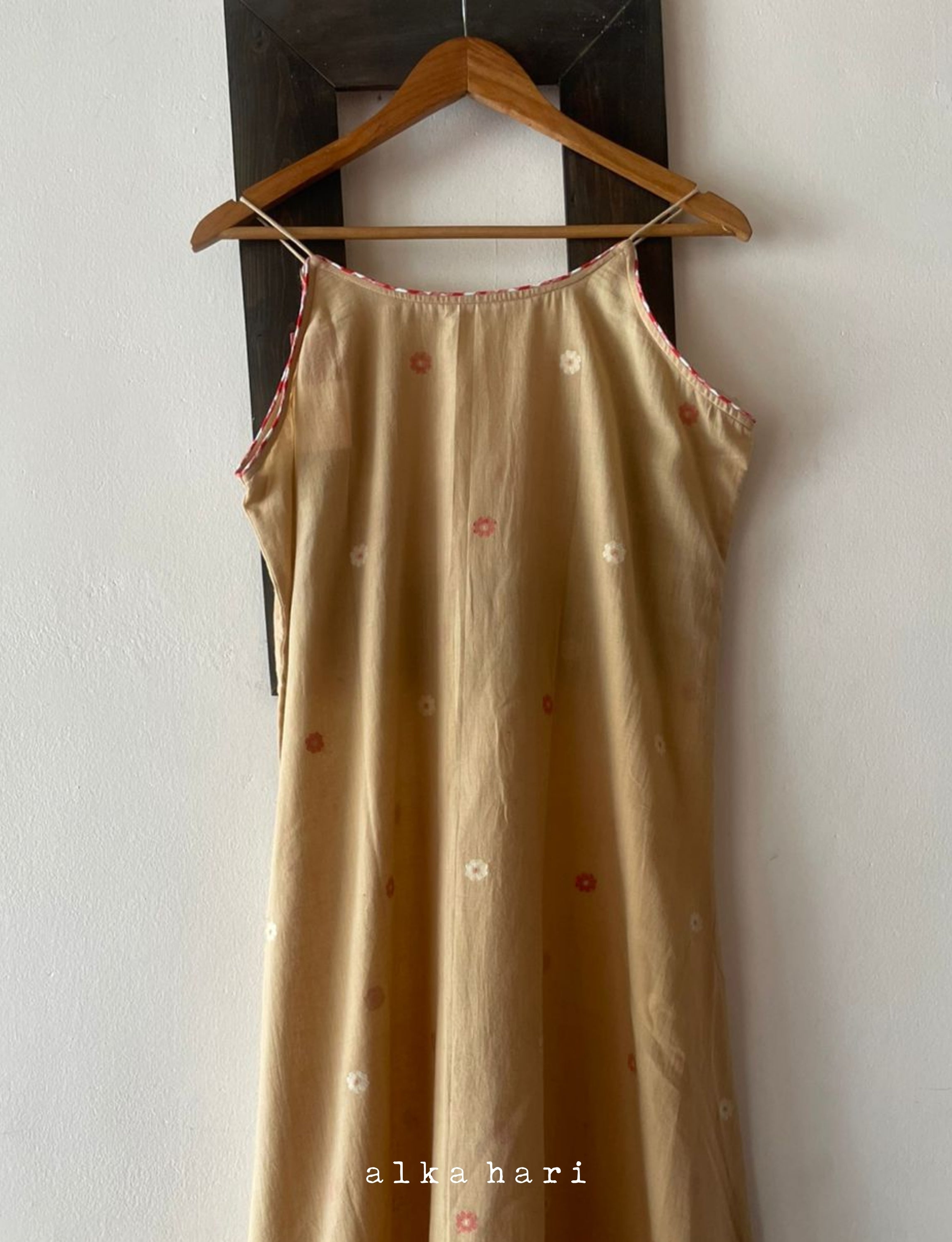 Beige Jamdhani Slip Dress