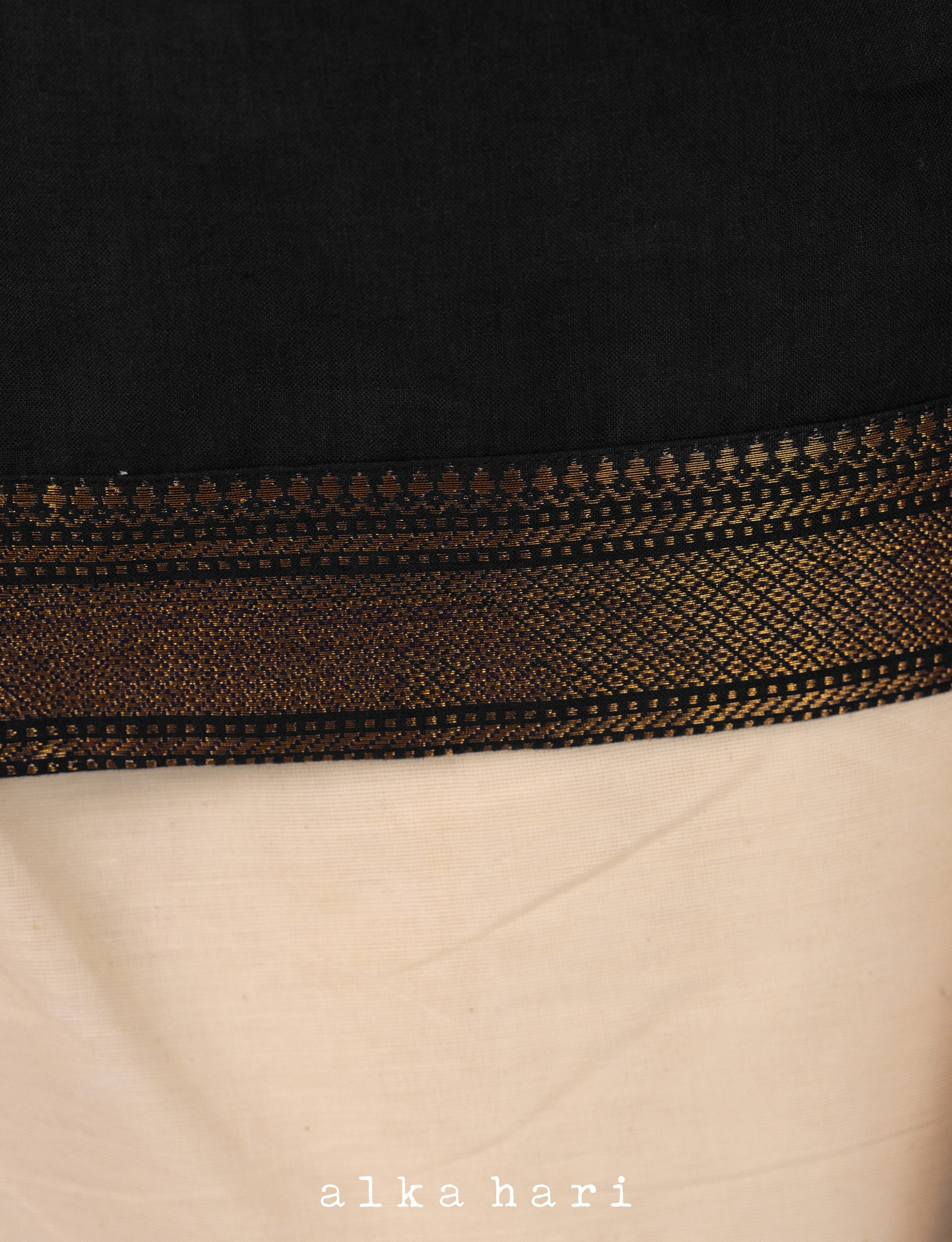 black Embroidered Shirt with Border