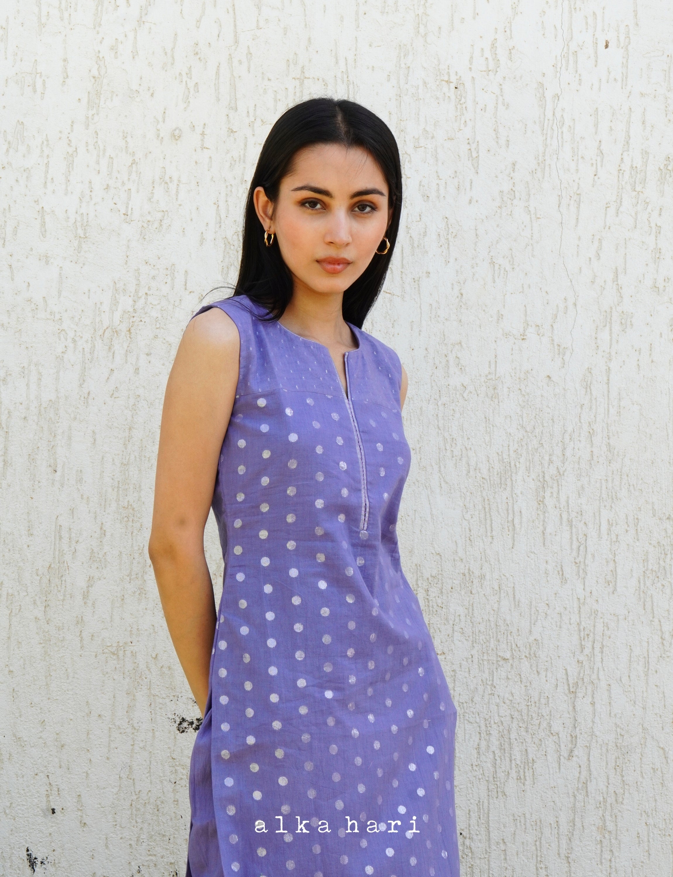 Purple Textured Kurta