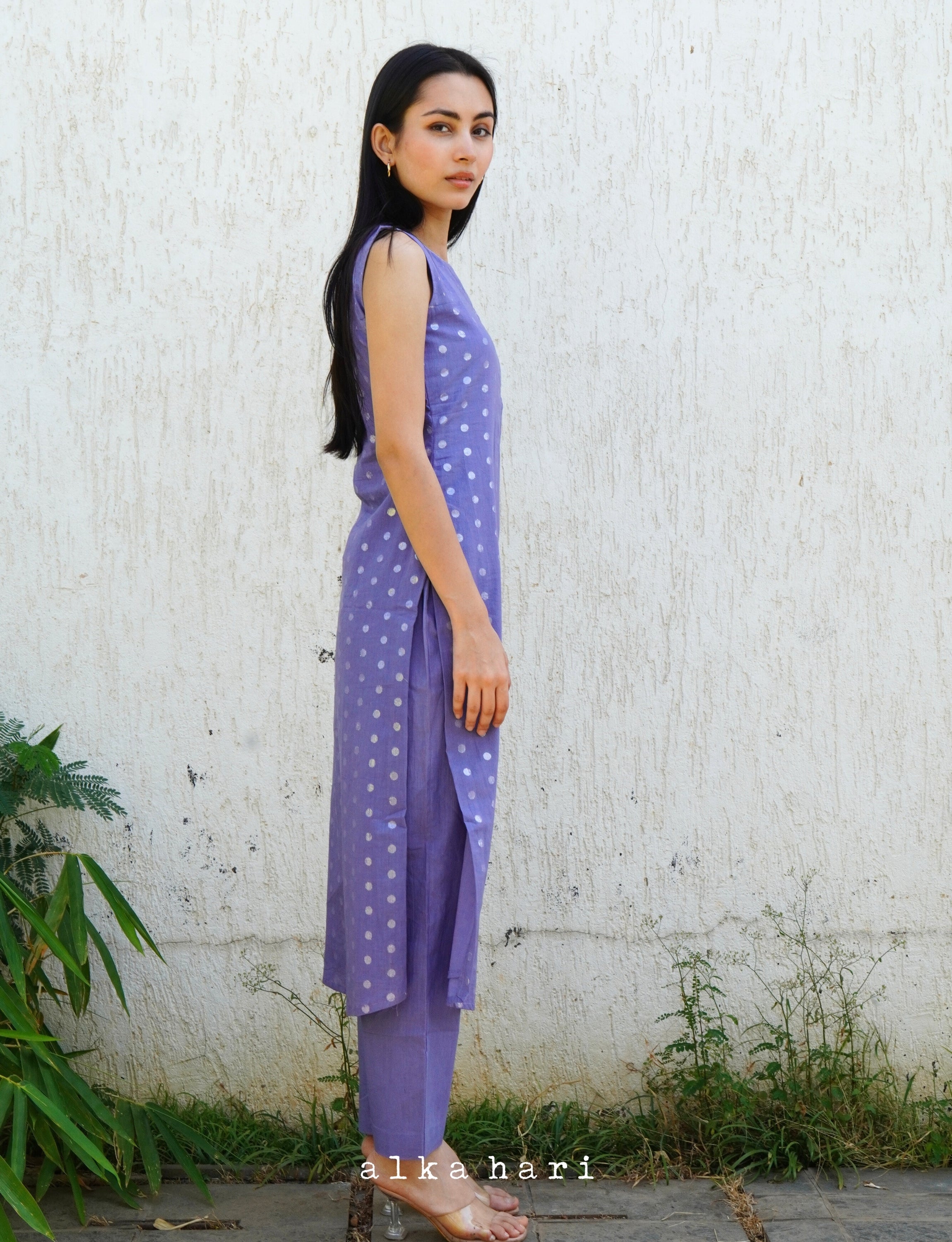 Purple Textured Kurta
