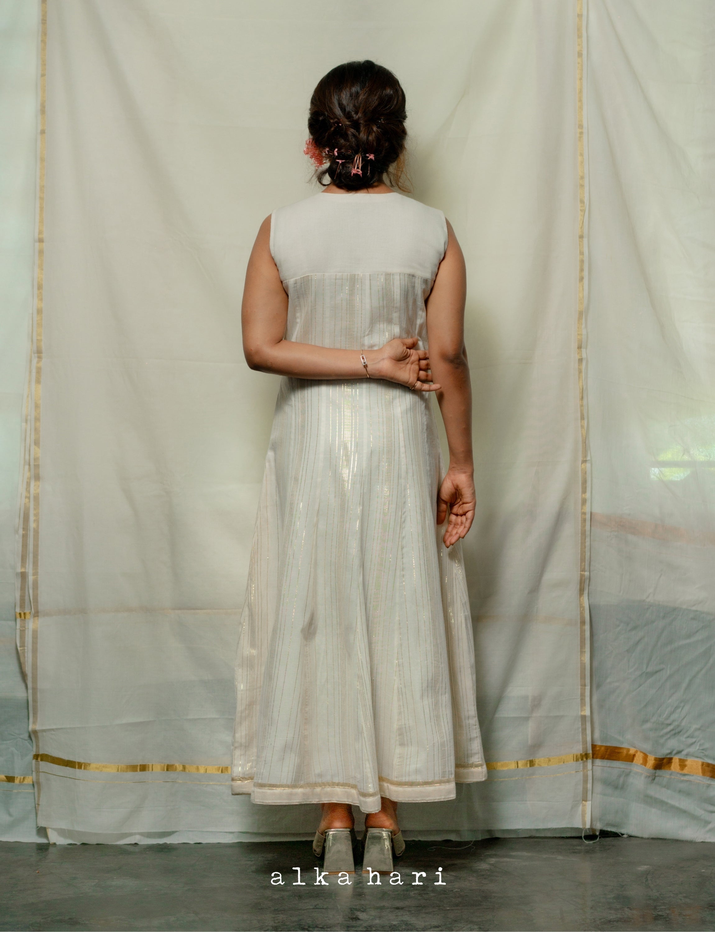 Off White Yoke Anarkali