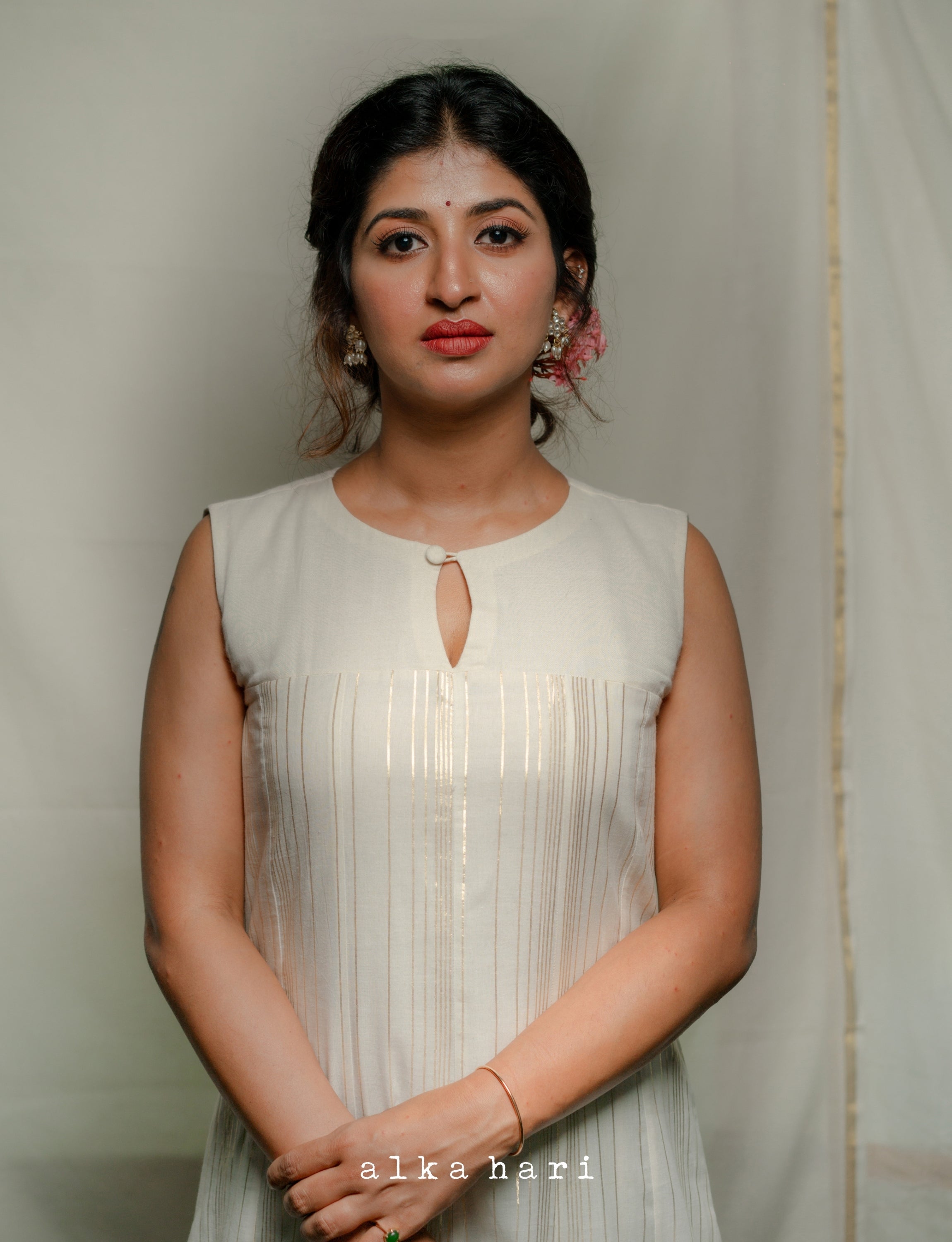 Off White Yoke Anarkali