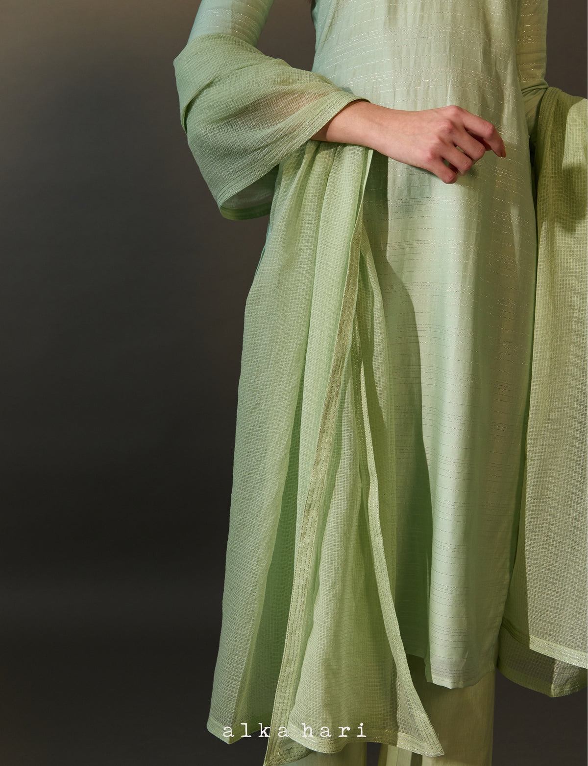 Pastel Green Kota Dupatta