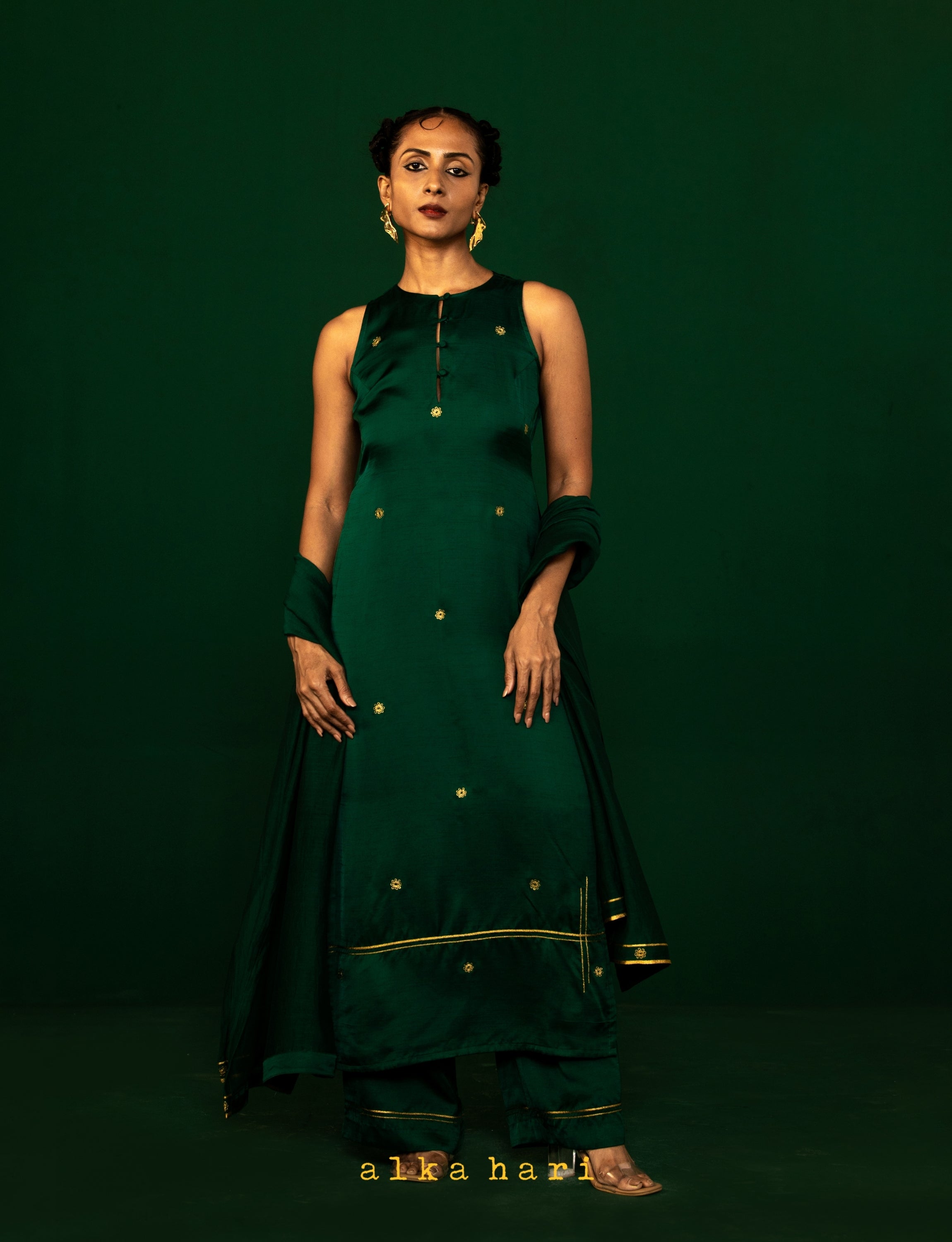 Emerald Green Buttondown Kurta