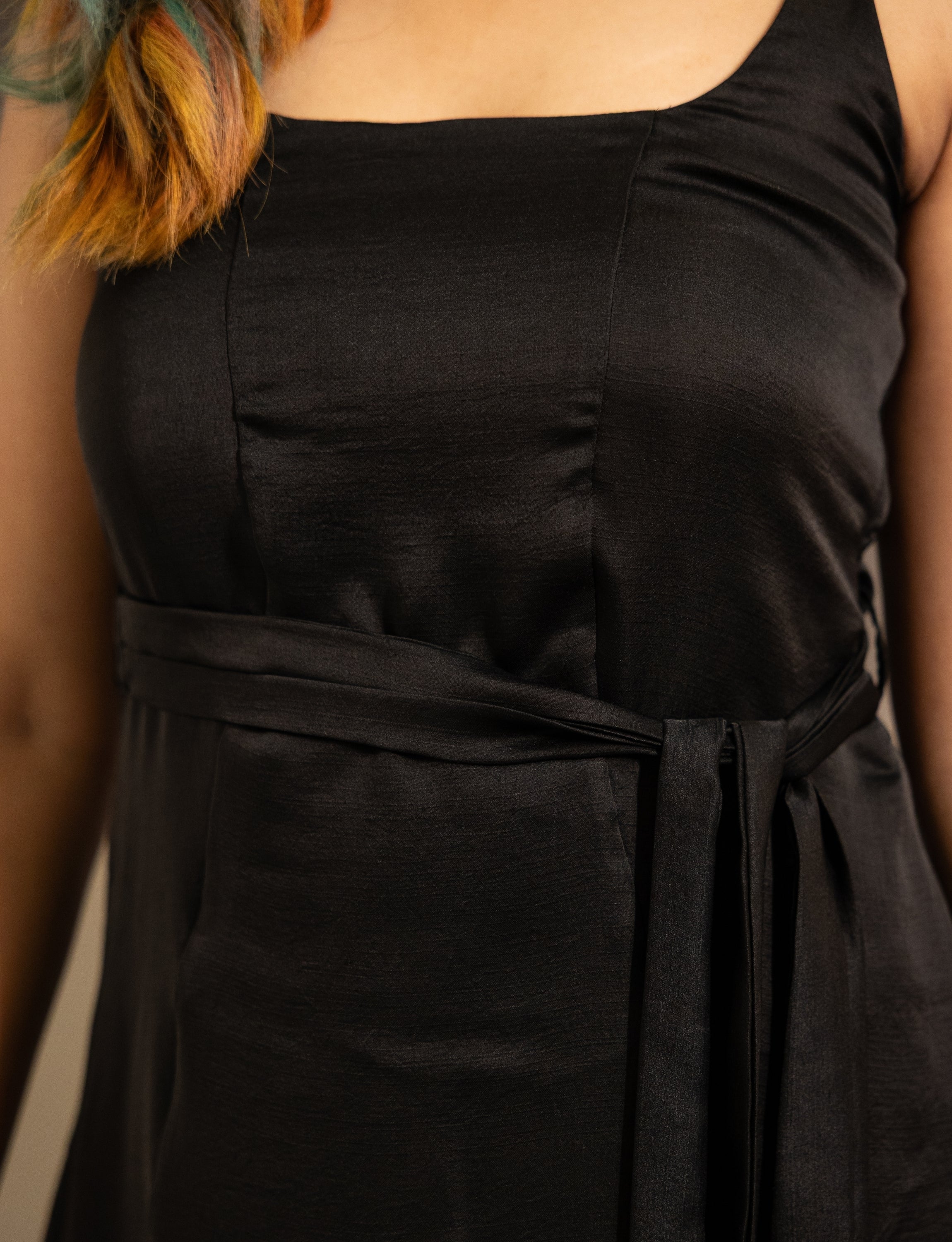 Black Panelled Midi Dress