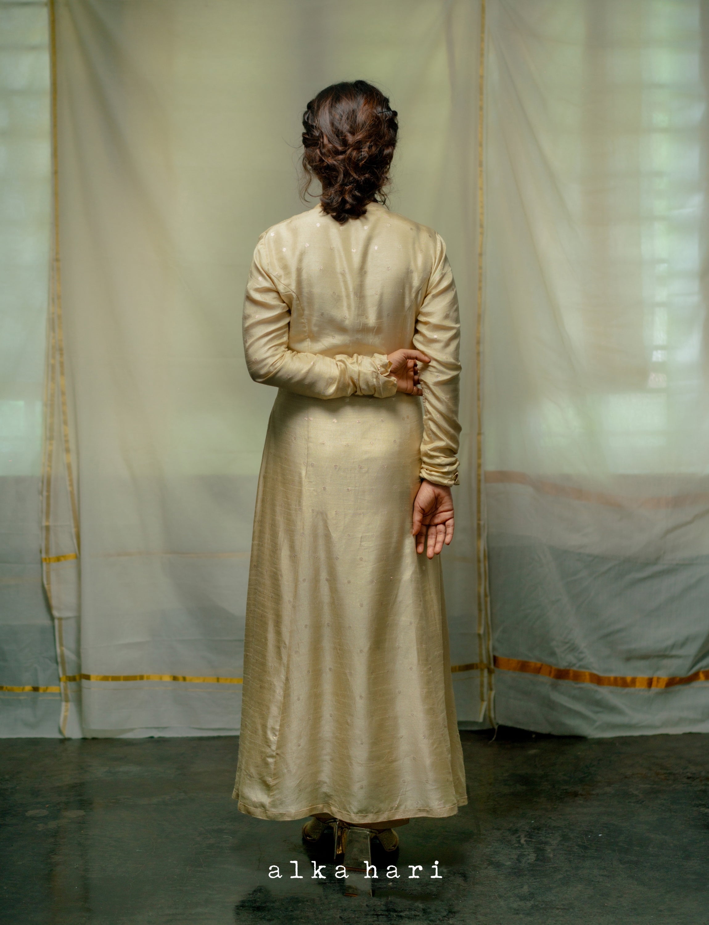 Beige Butta Anarkali