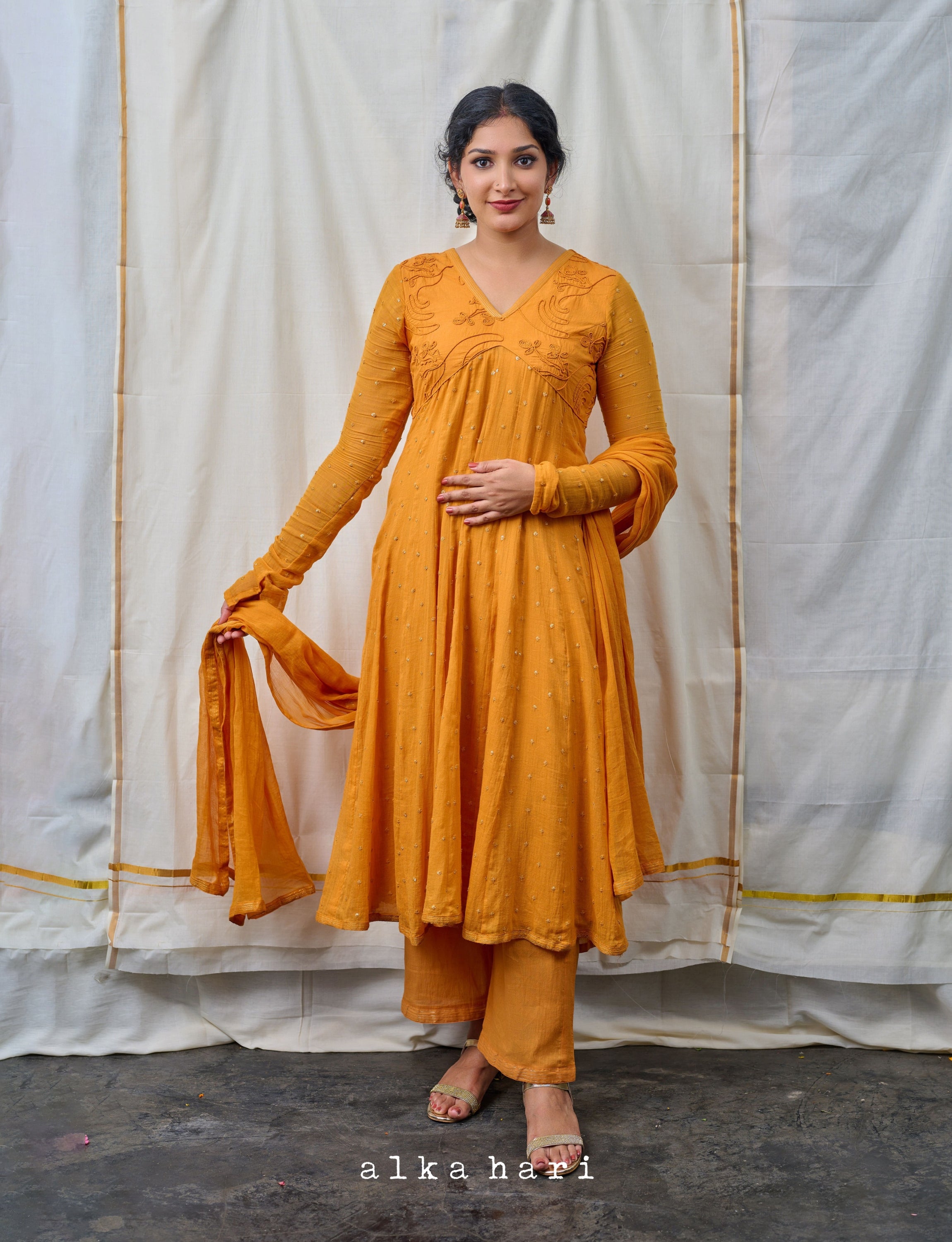 Mustard Yellow Anarkali