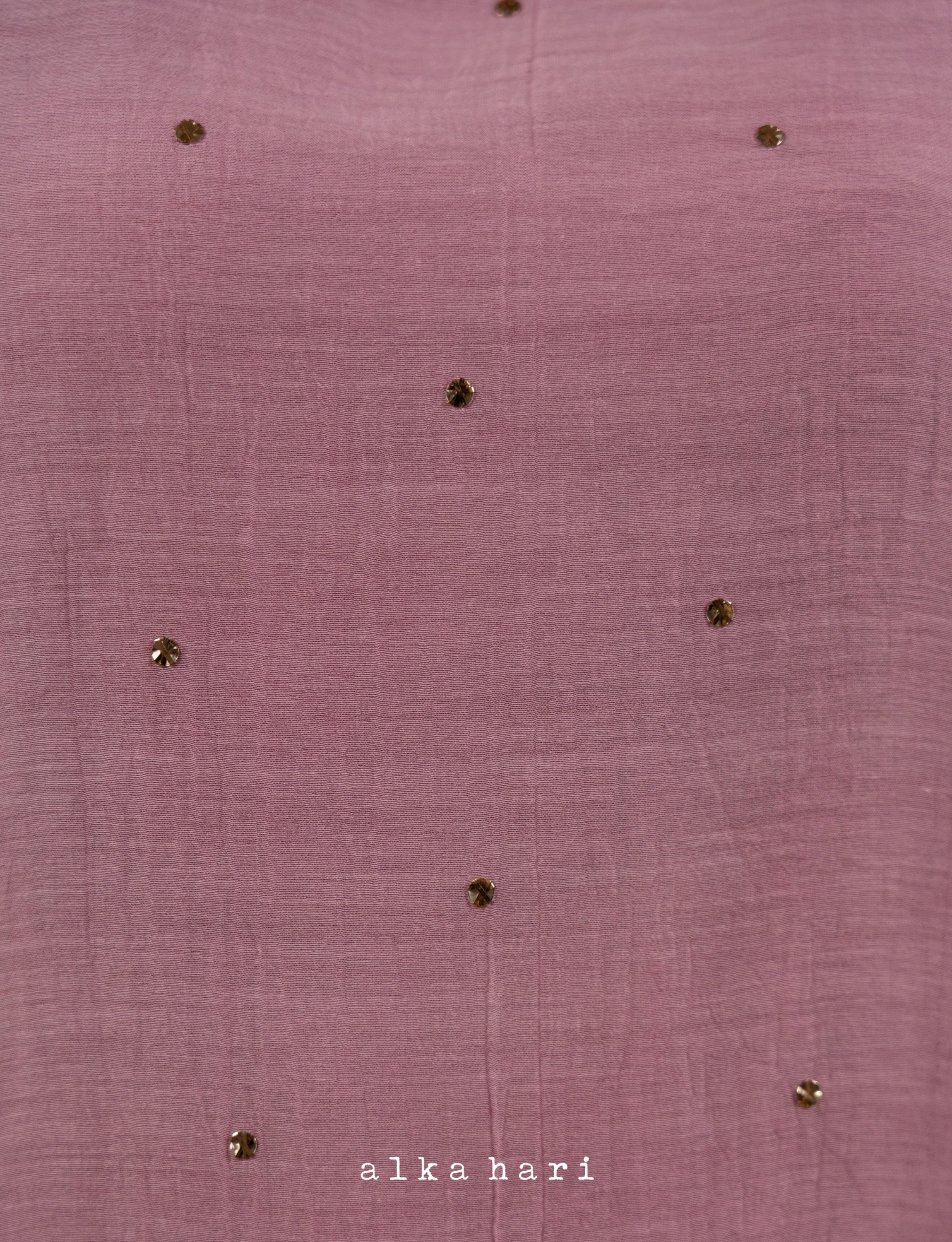 Dusty Pink Boat Neck Mukaish Embroidered Kurta