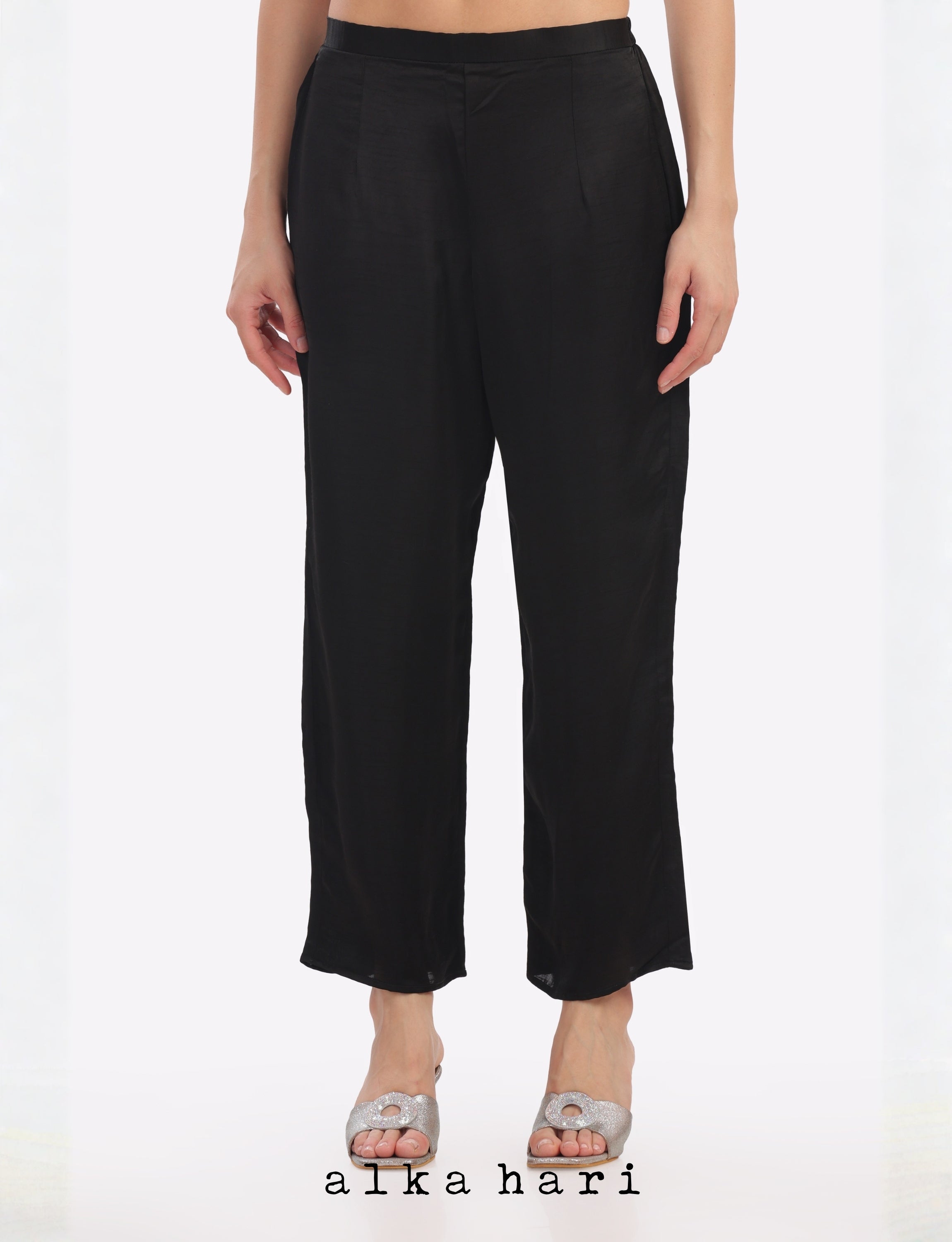 Black Cotton Palazzo Pants