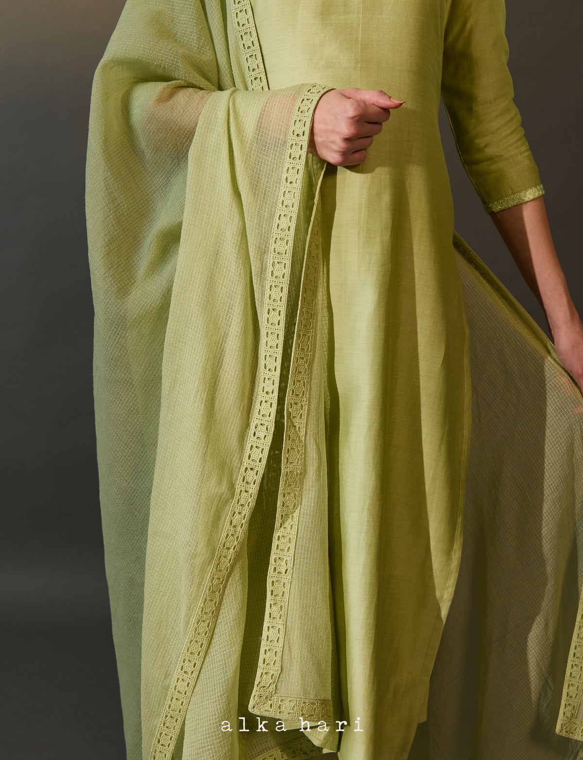 Light Green Kota Dupatta