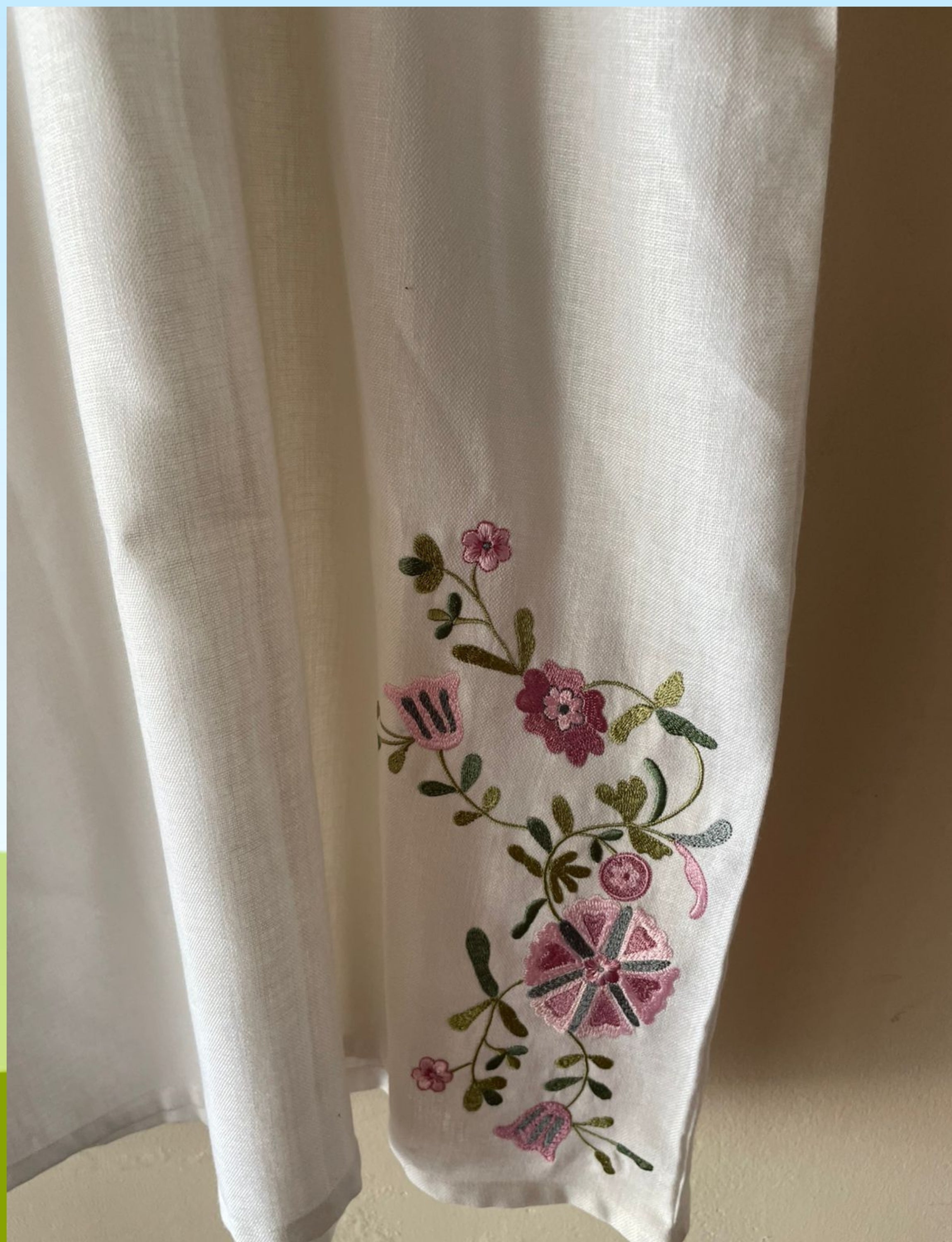 White Floral Embroidered Dress