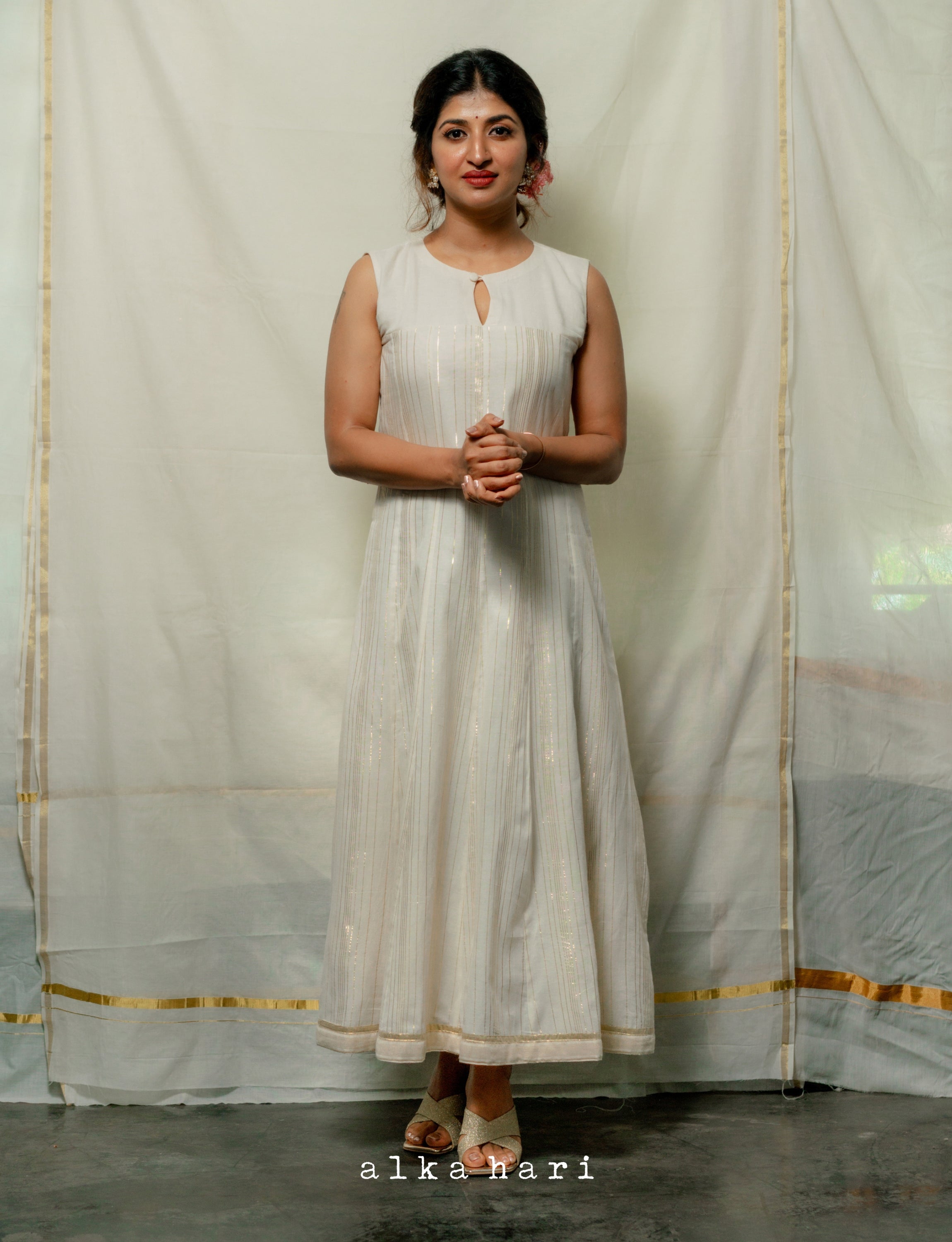 Off White Yoke Anarkali