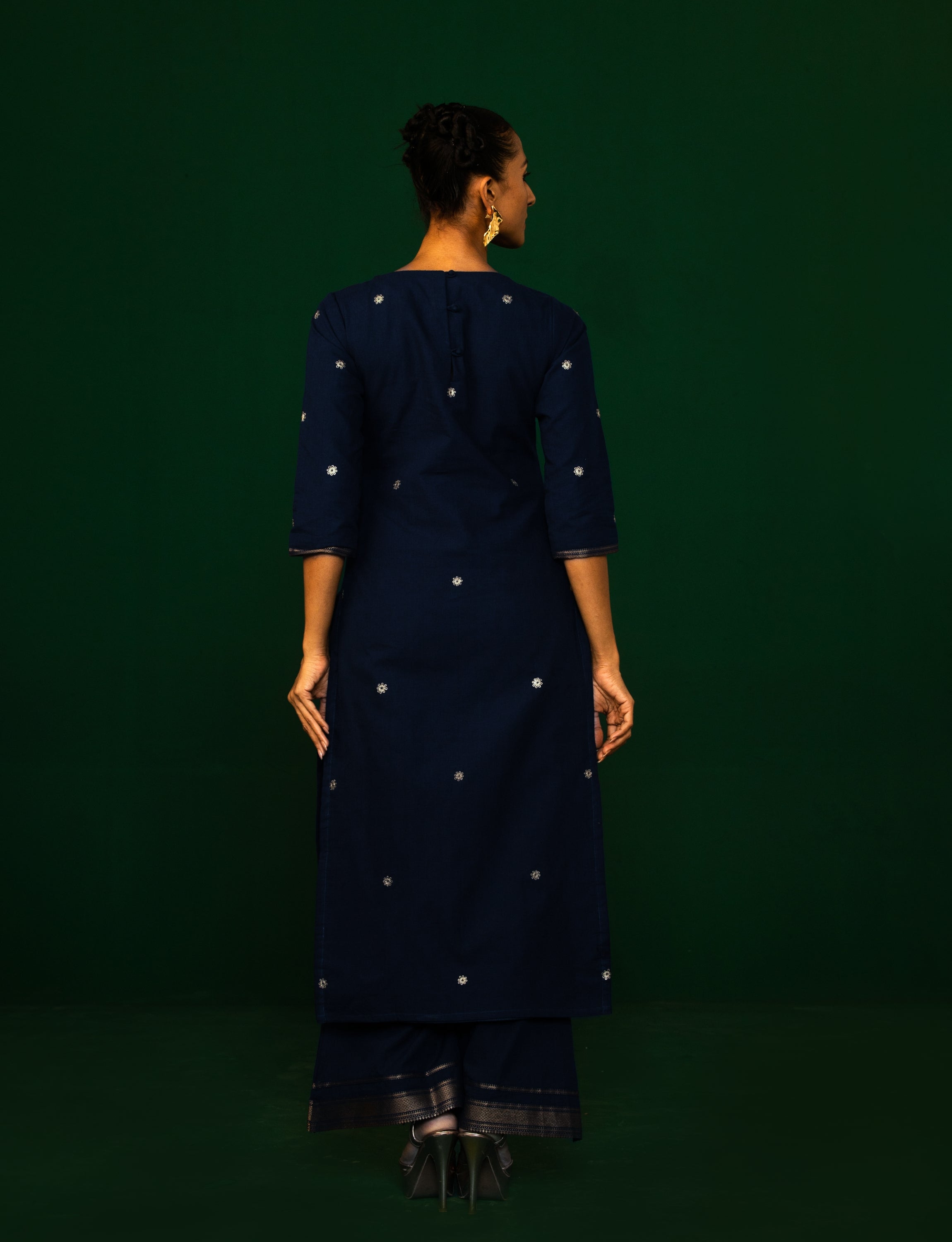 Midnight Blue Embroidered Kurta