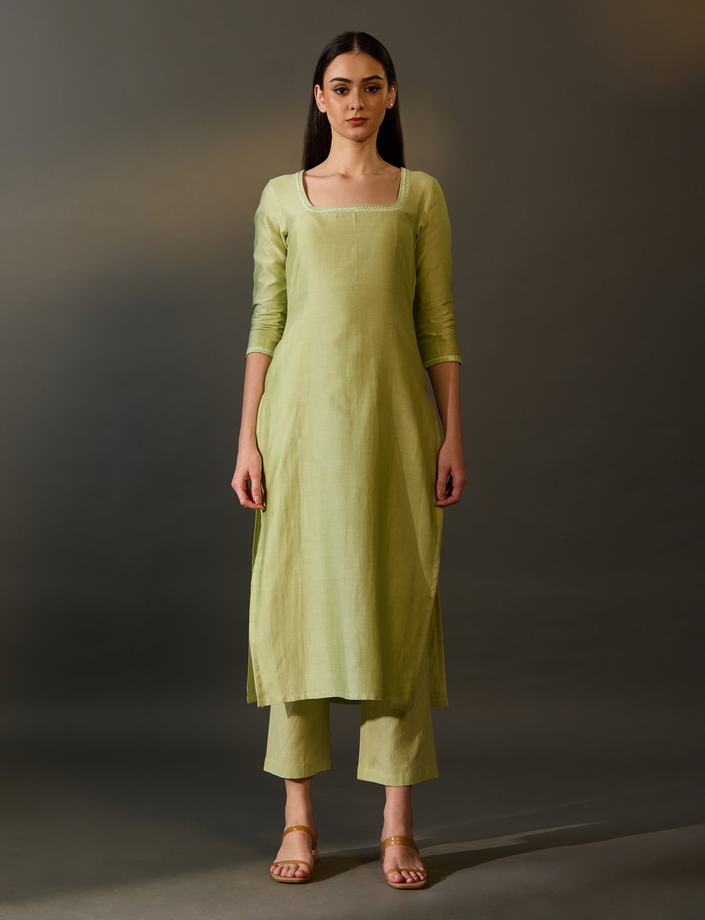Light Green Embroidered Kurta