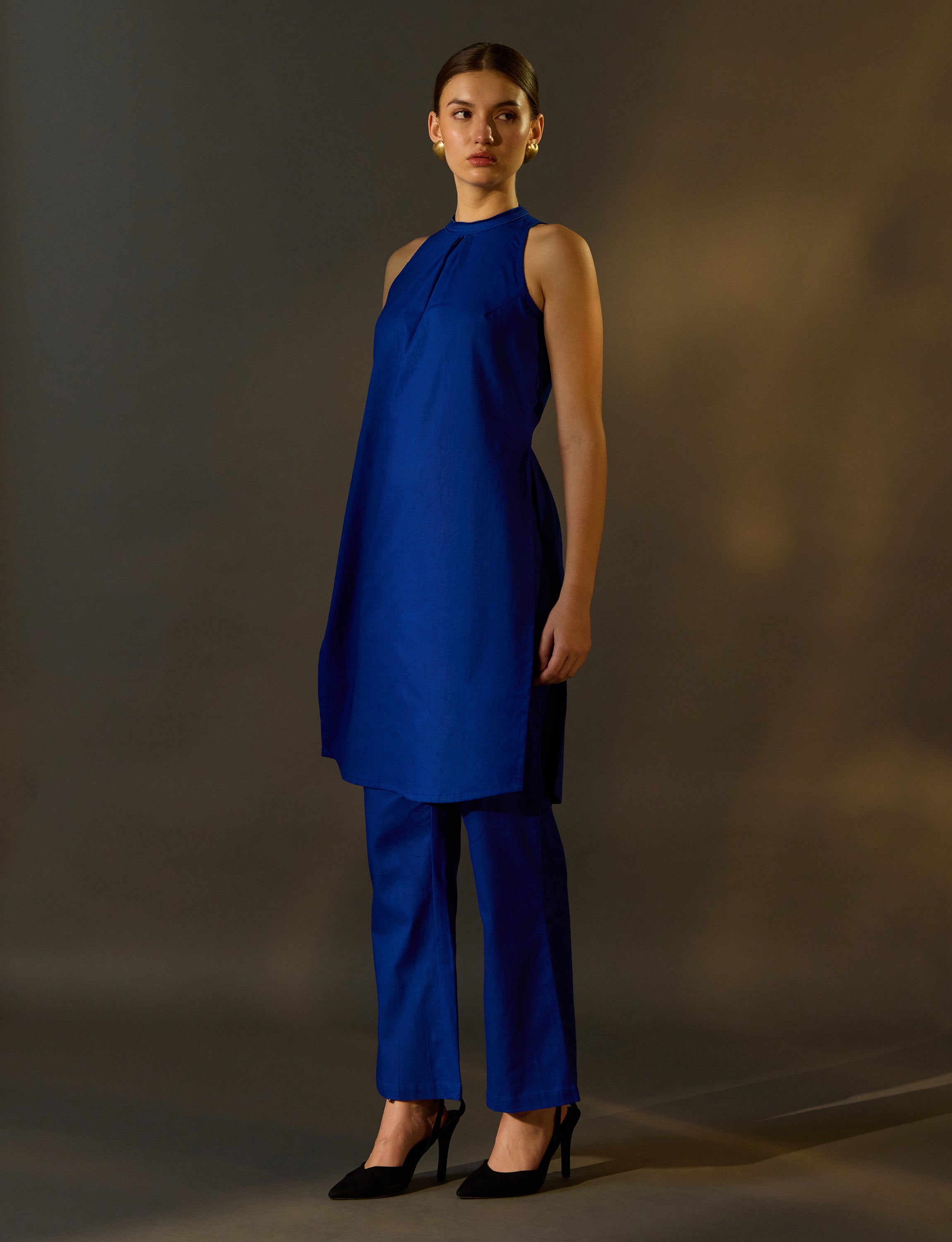 Blue Halter Neck Top