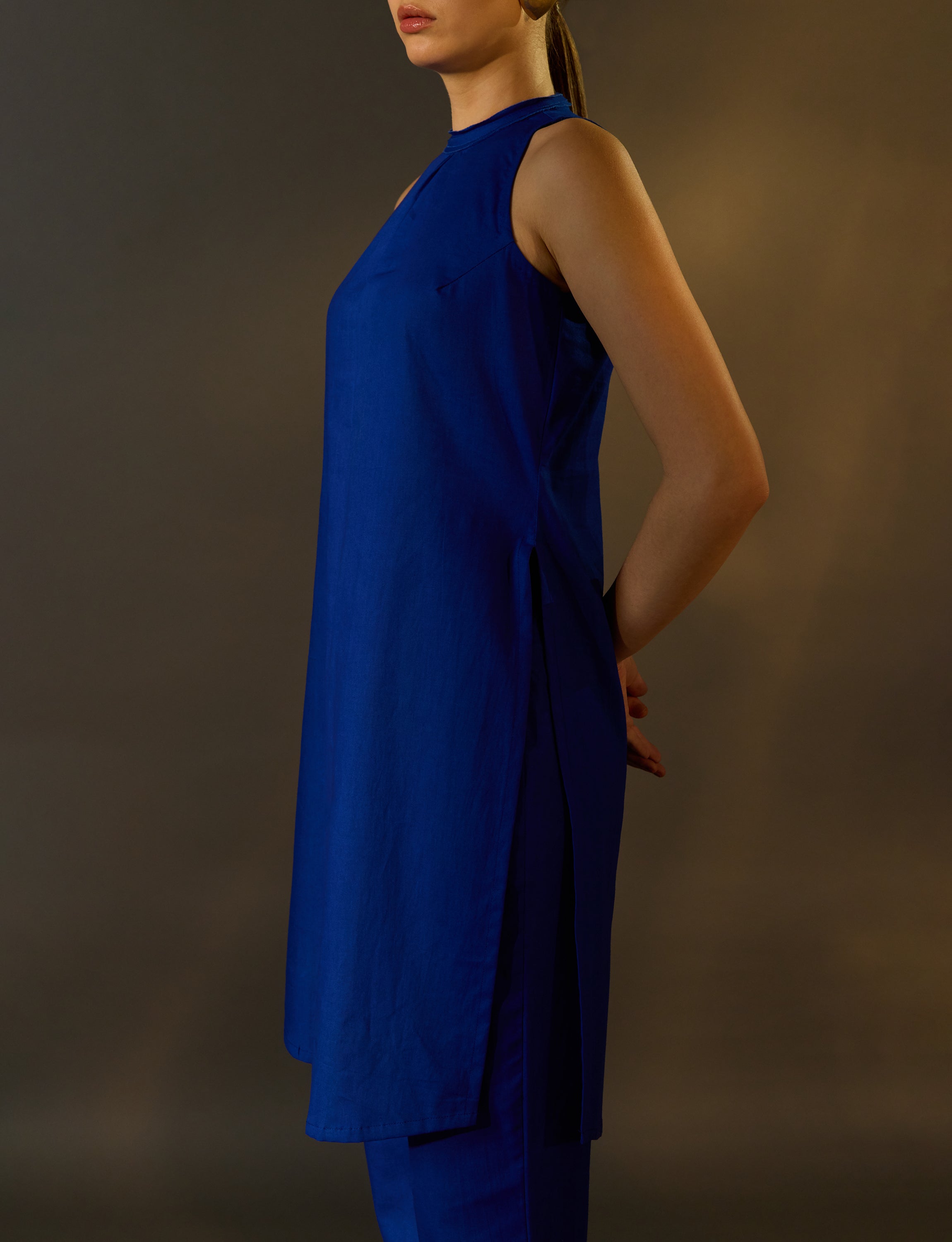 Blue Halter Neck Top