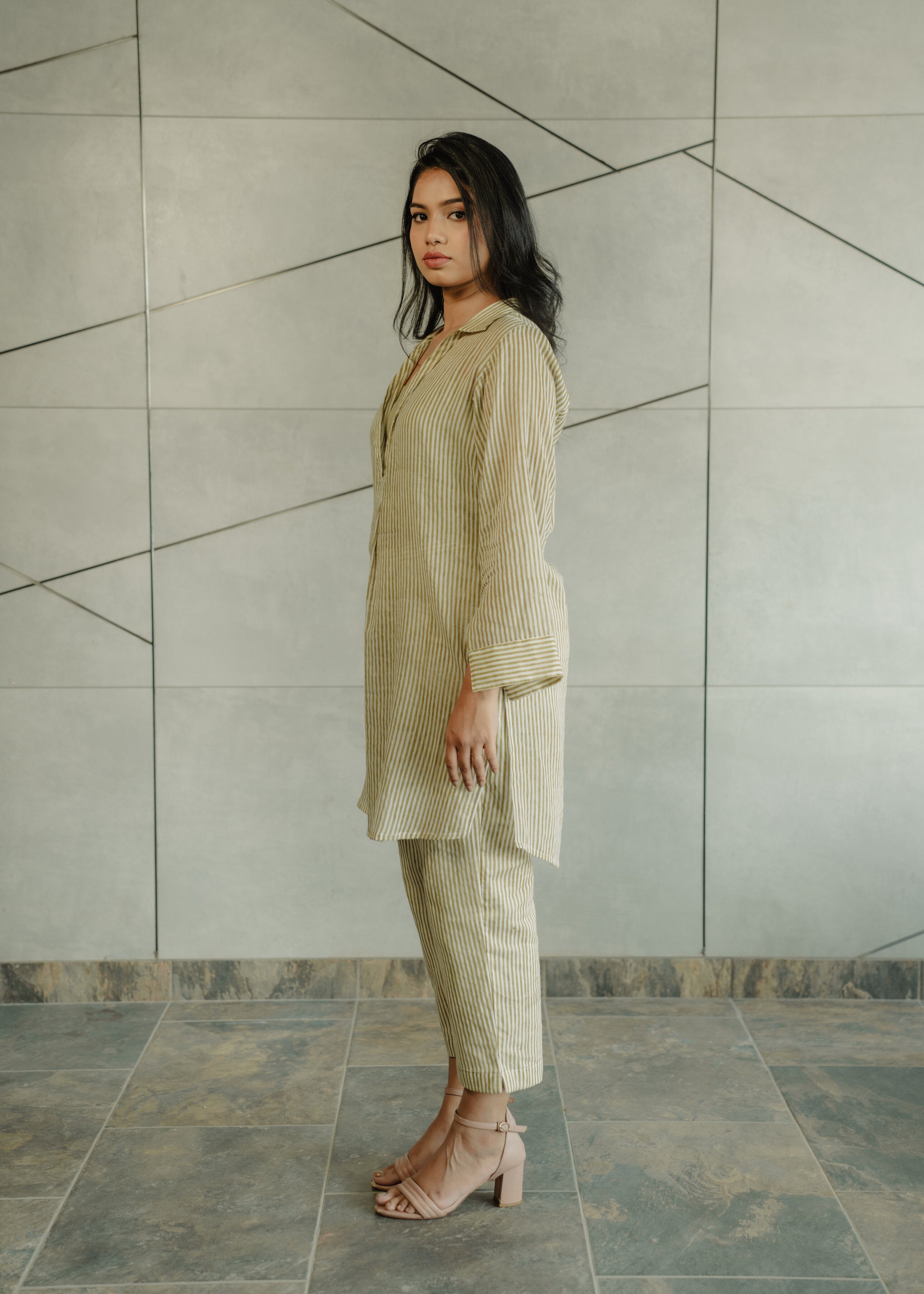 Light Green Stripped Shirt