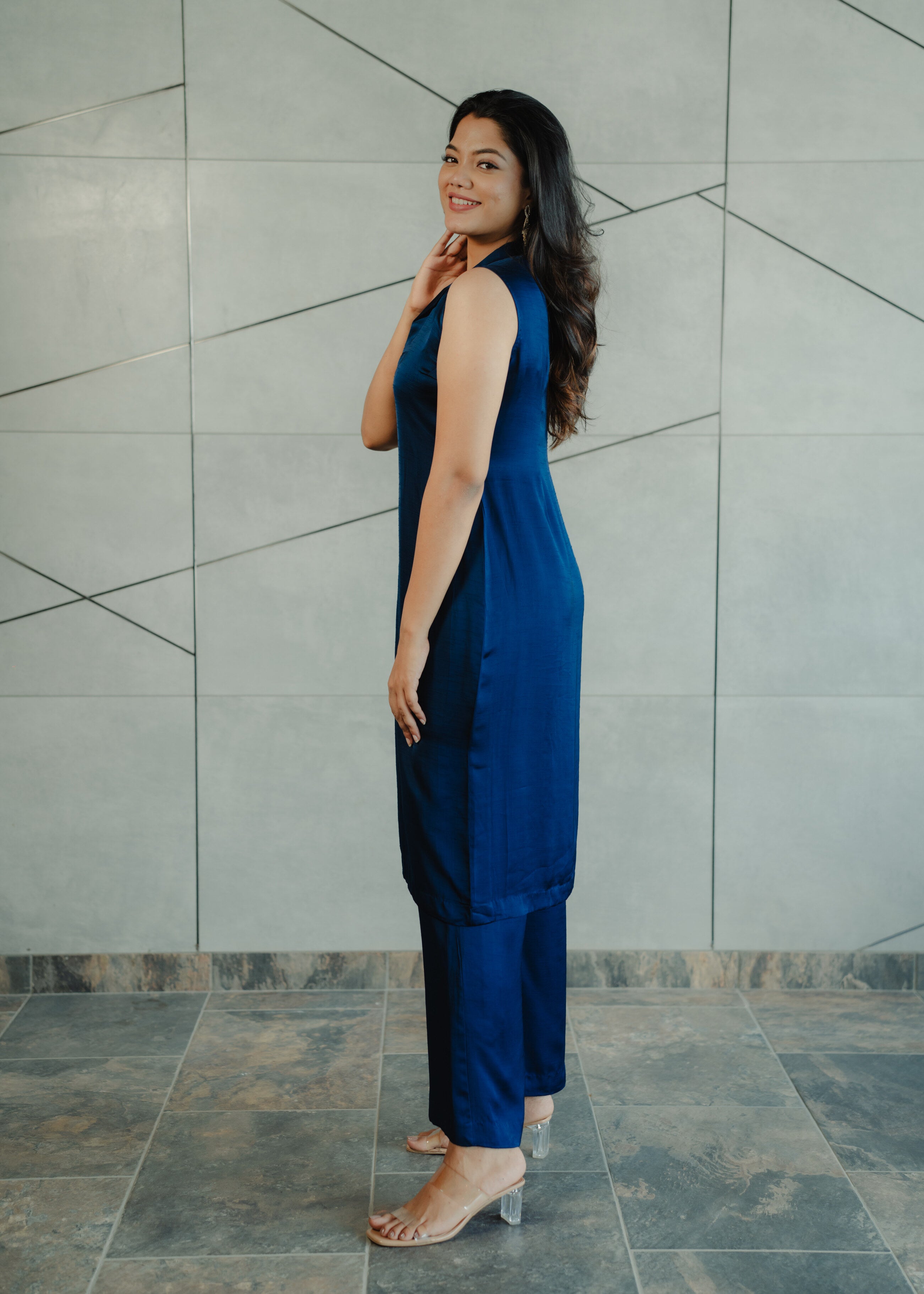 Dark Blue Dupion Silk Kurta