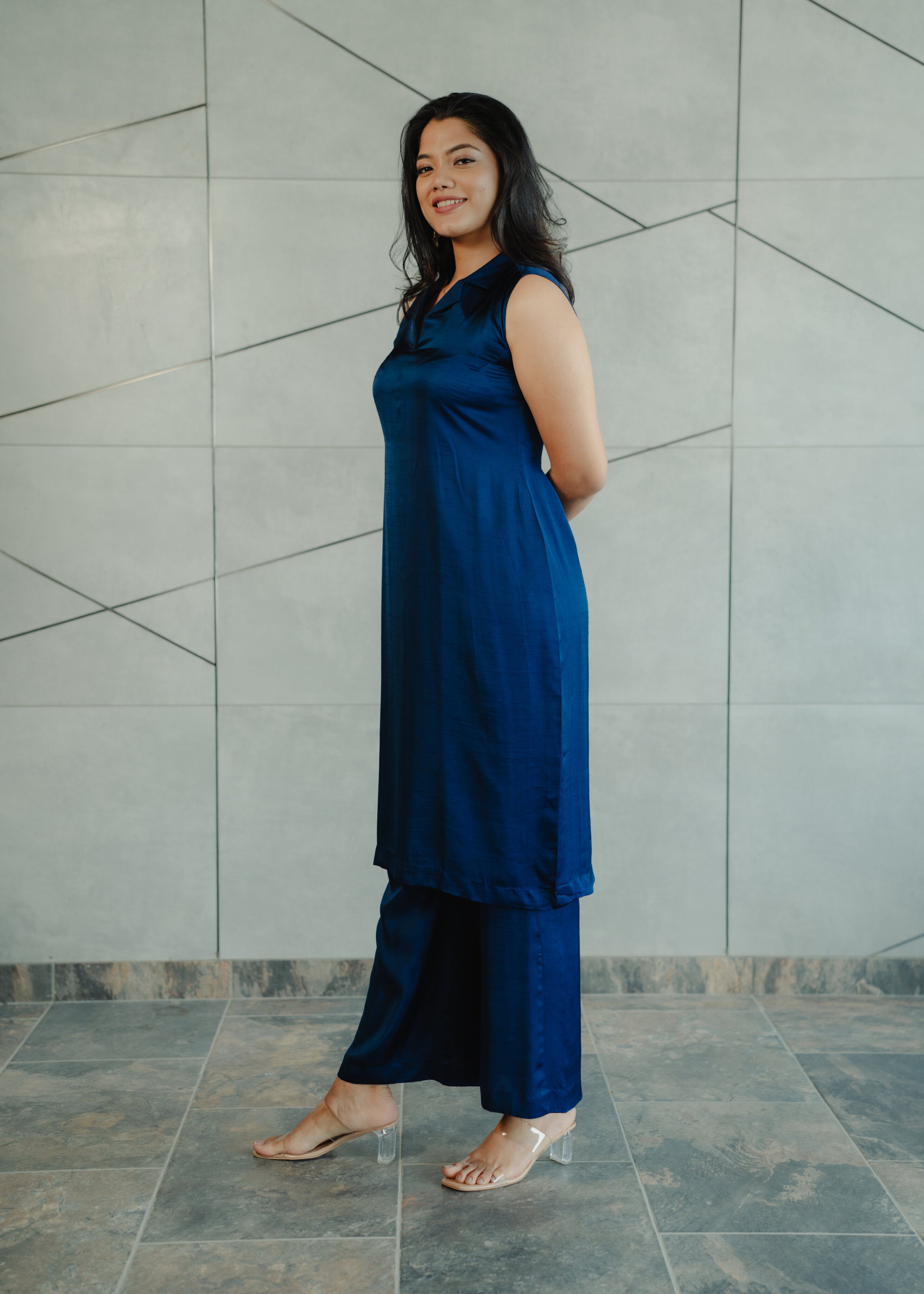 Dark Blue Dupion Silk Kurta