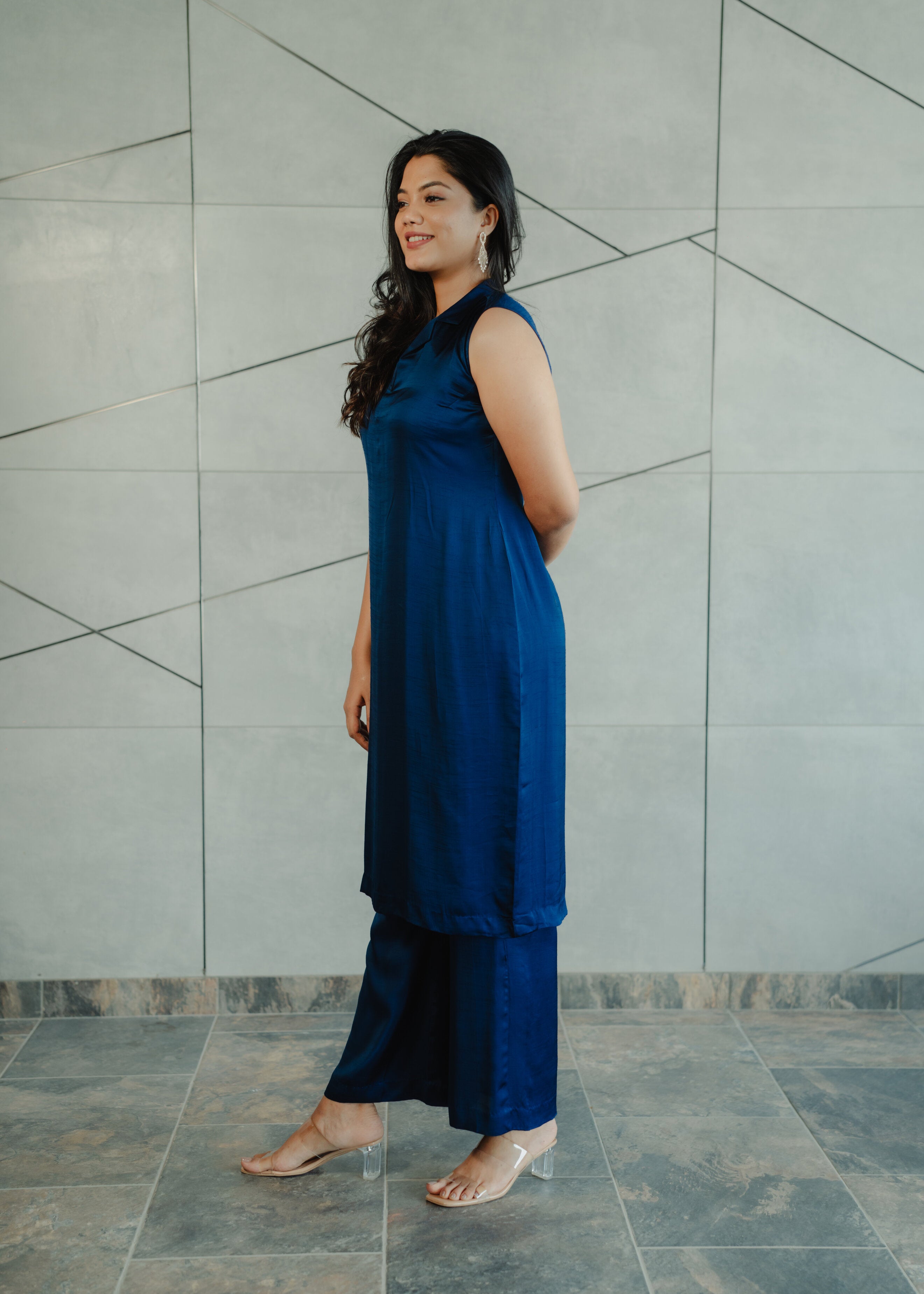 Dark Blue Dupion Silk Kurta