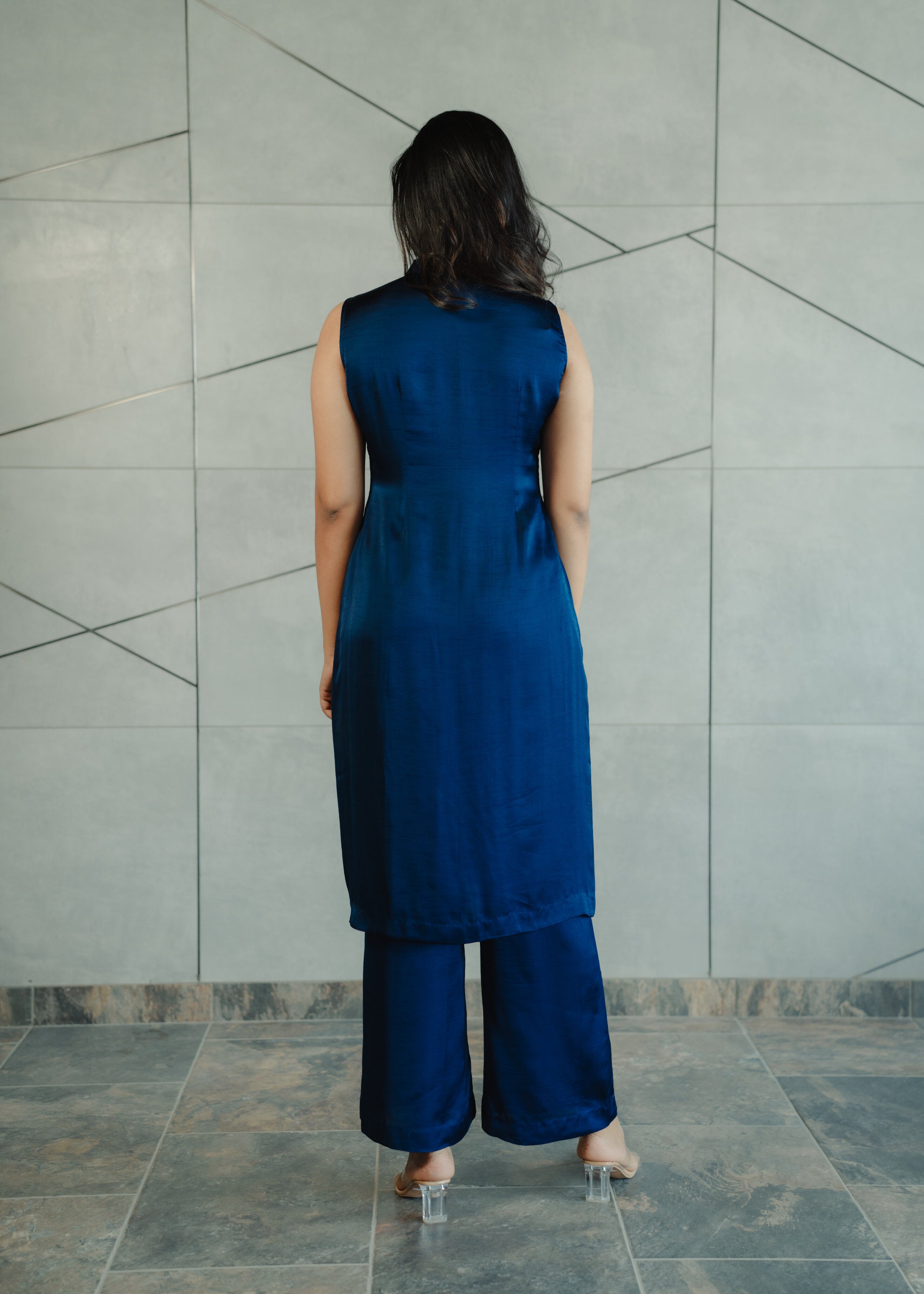 Dark Blue Dupion Silk Kurta