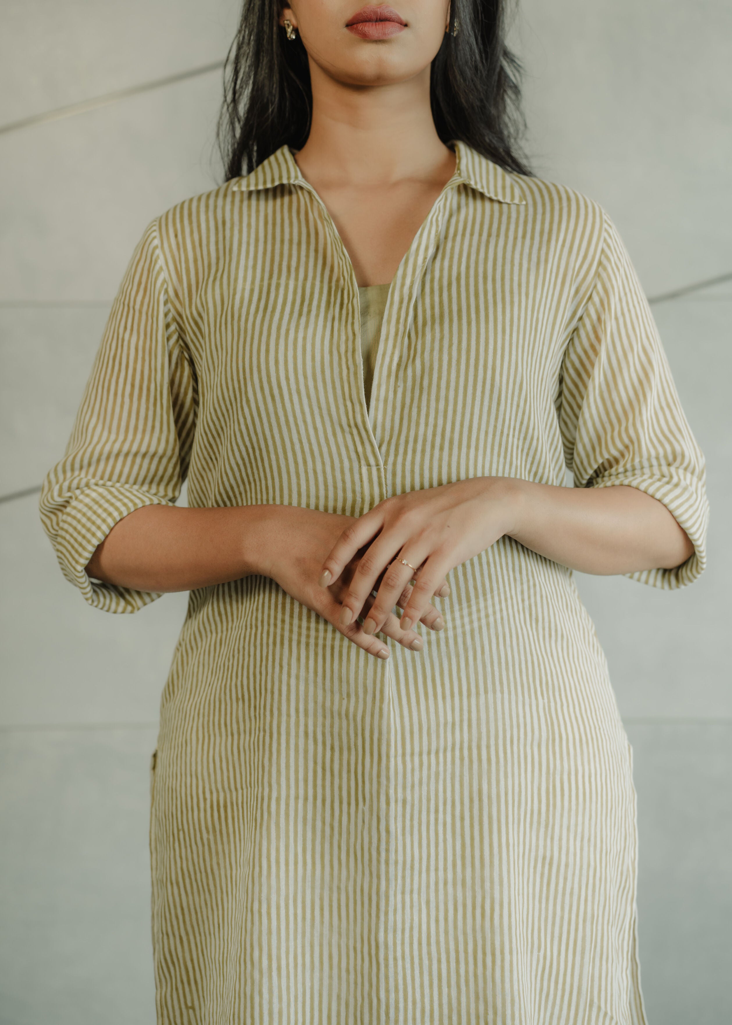 Light Green Stripped Shirt