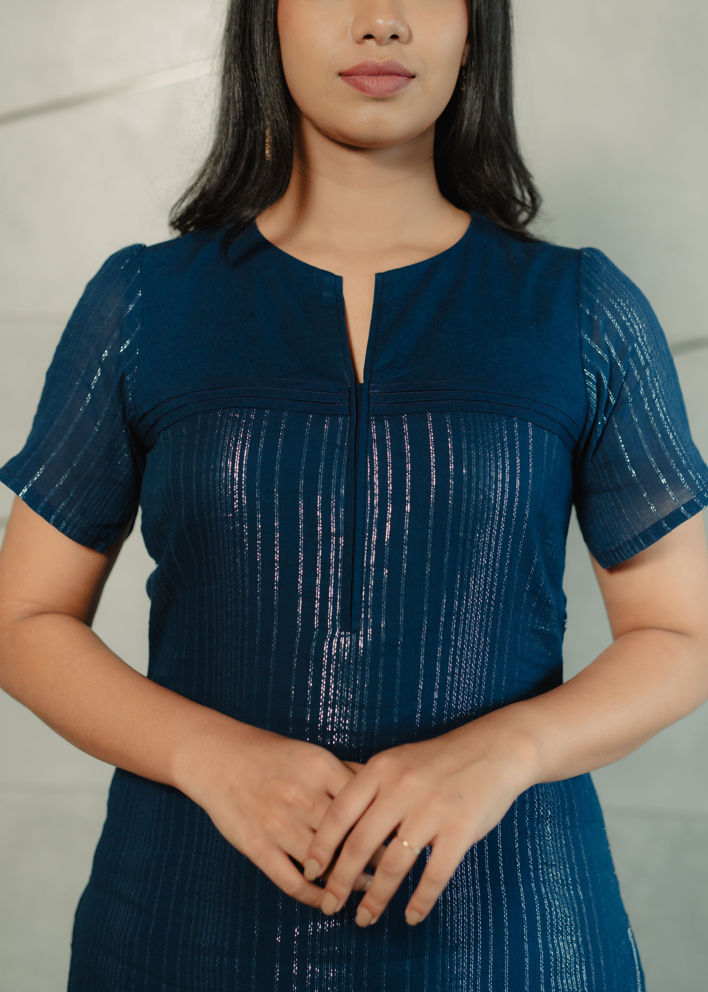 Dark Blue Shimmering Kurta