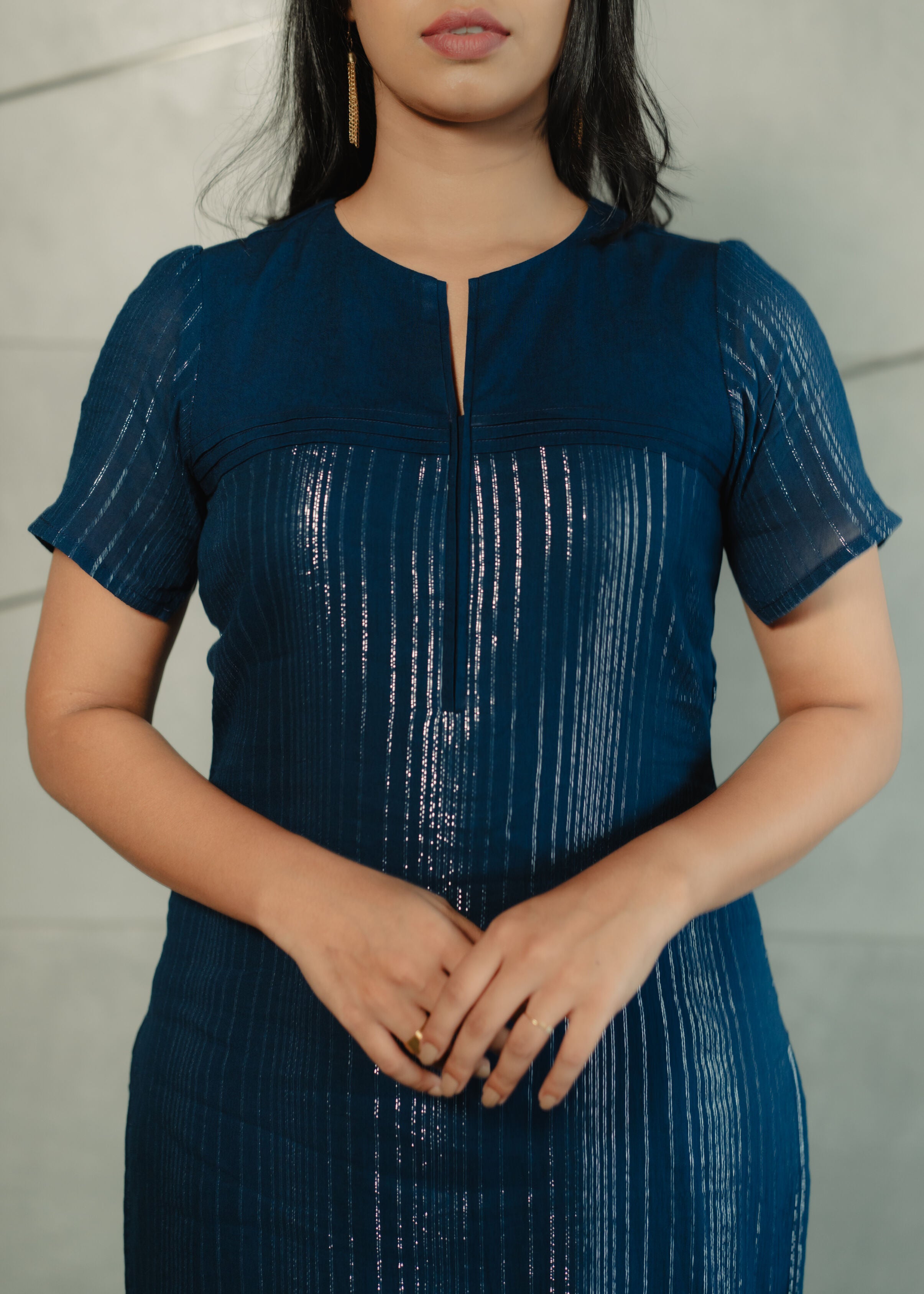 Dark Blue Shimmering Kurta