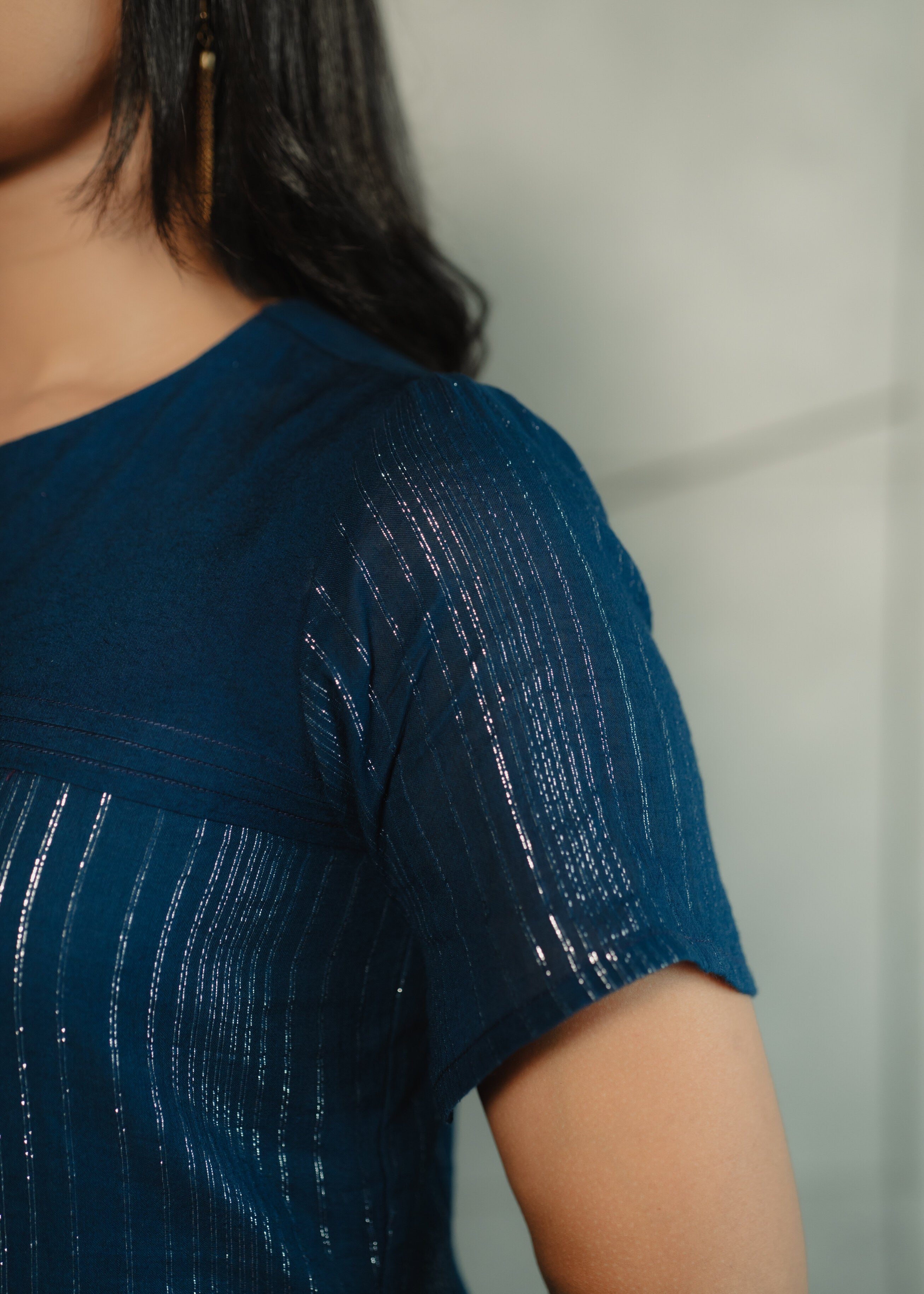 Dark Blue Shimmering Kurta