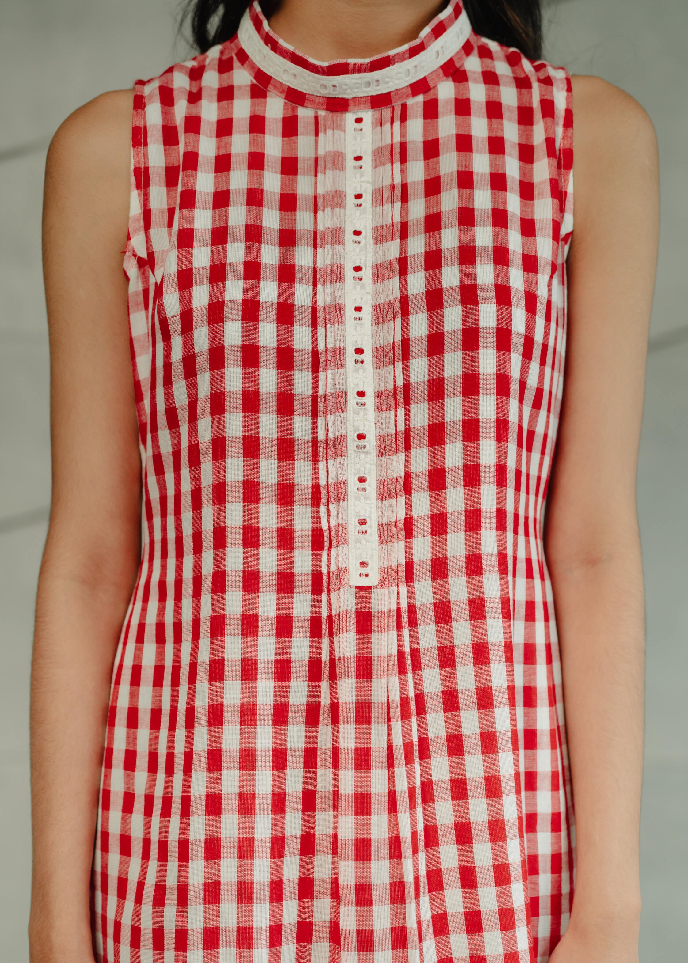 Red and White Gingham Dress
