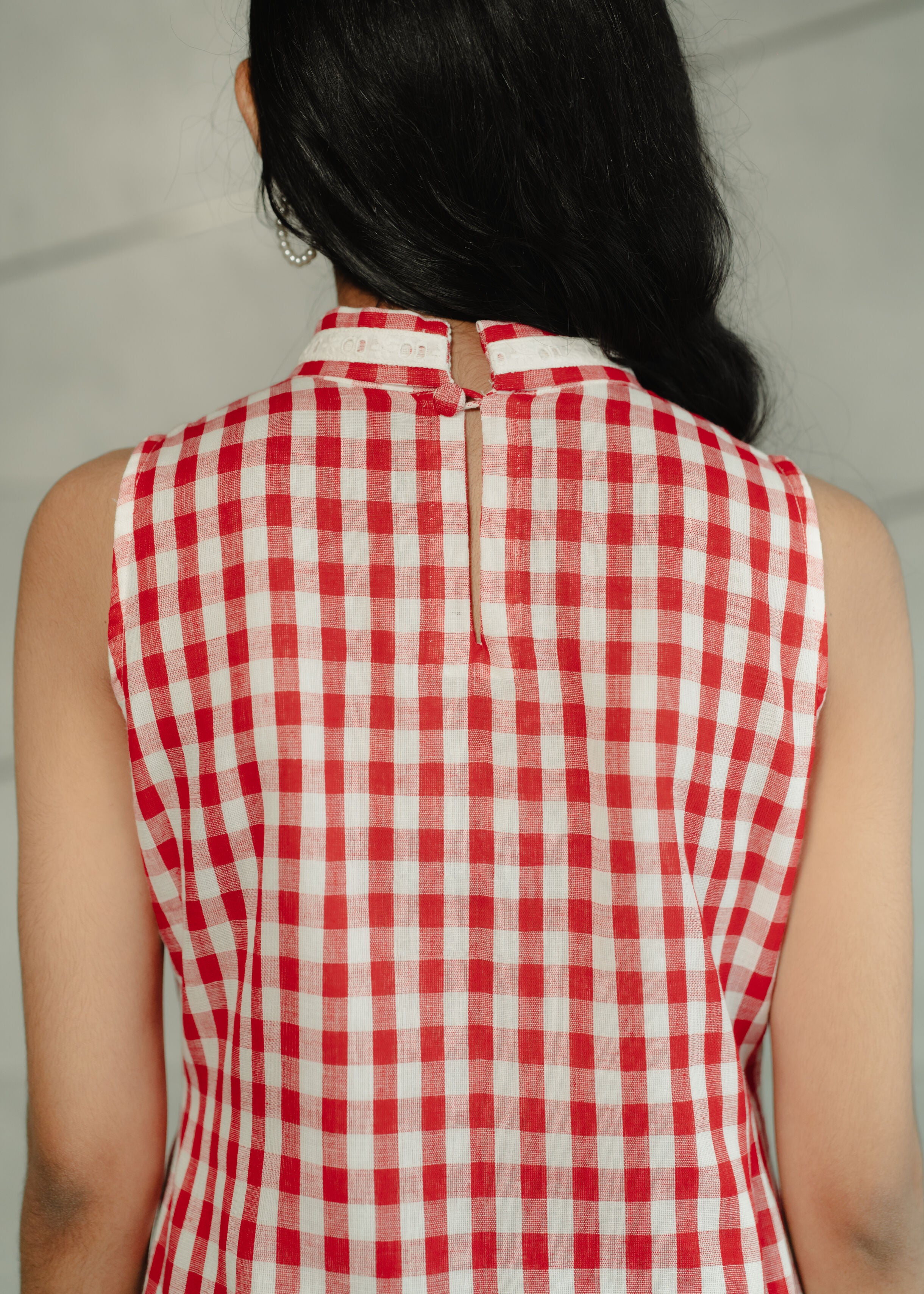 Red and White Gingham Dress
