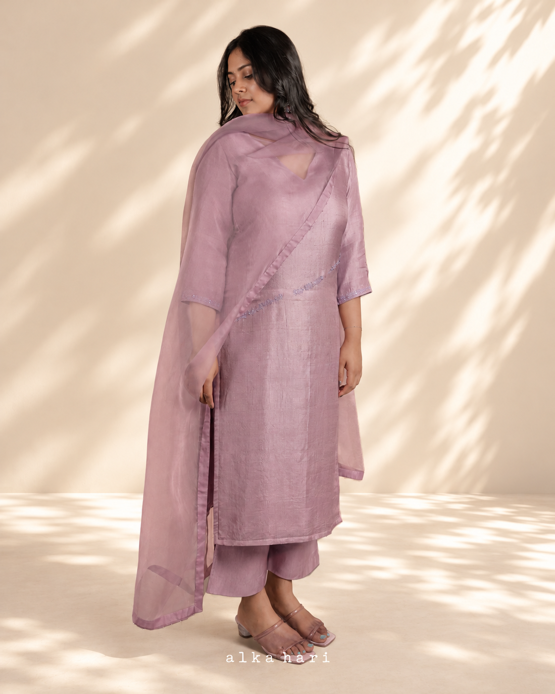 Bubblegum Pink Floral Embroidered Kurta