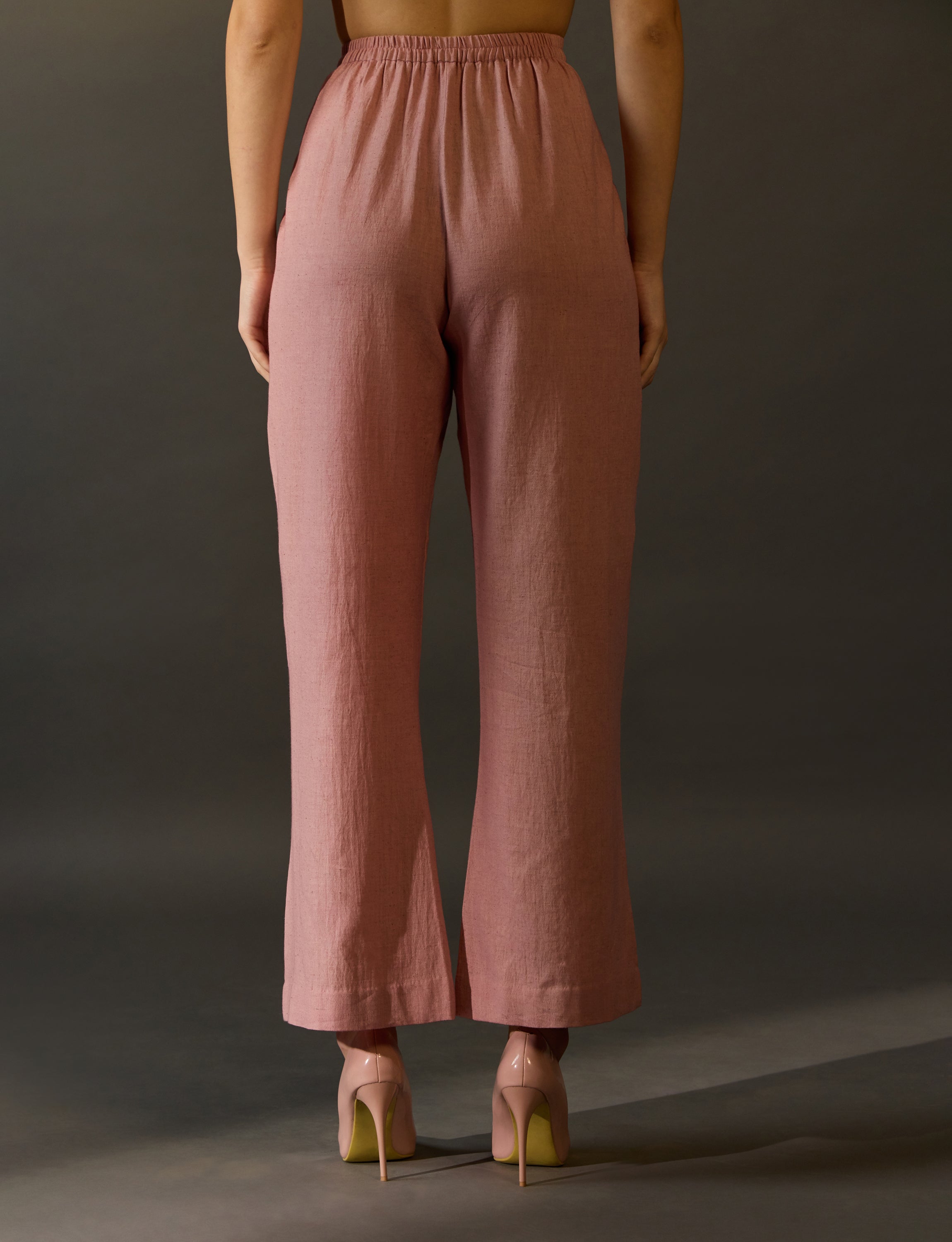 Light Pink Flax Cotton Palazzo