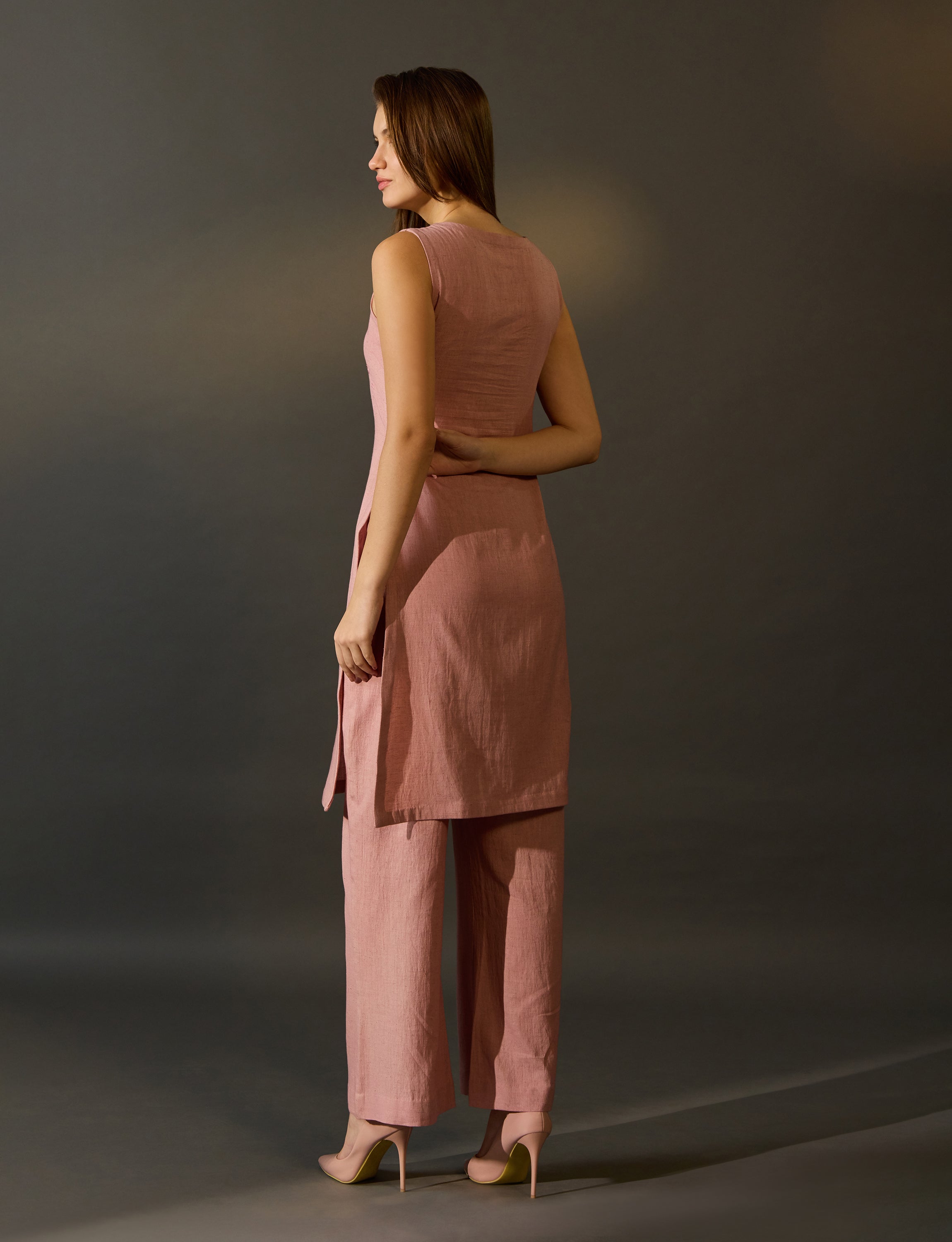 Light Pink Embroidered Kurta