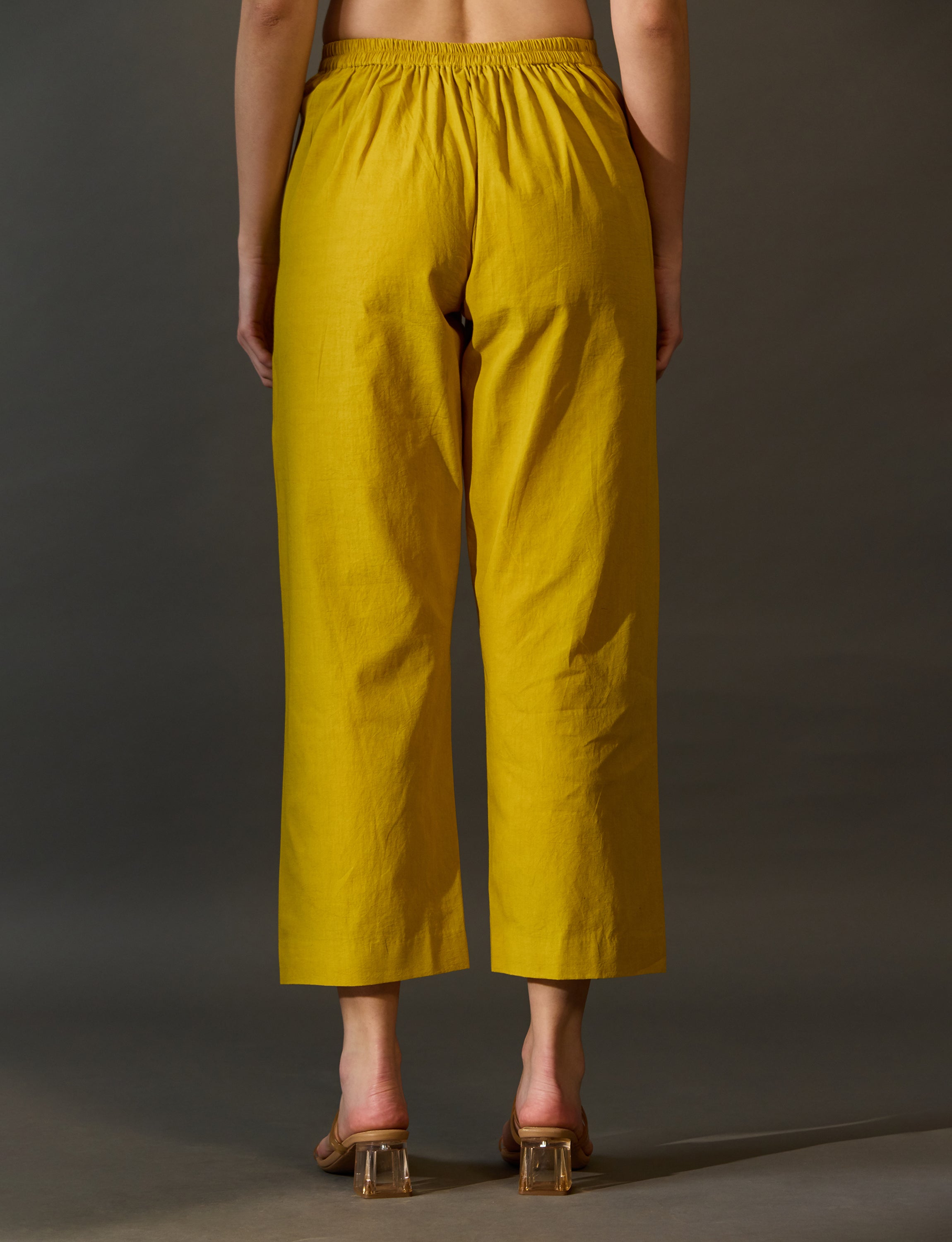 Mustard Yellow Cotton Palazzo Pants