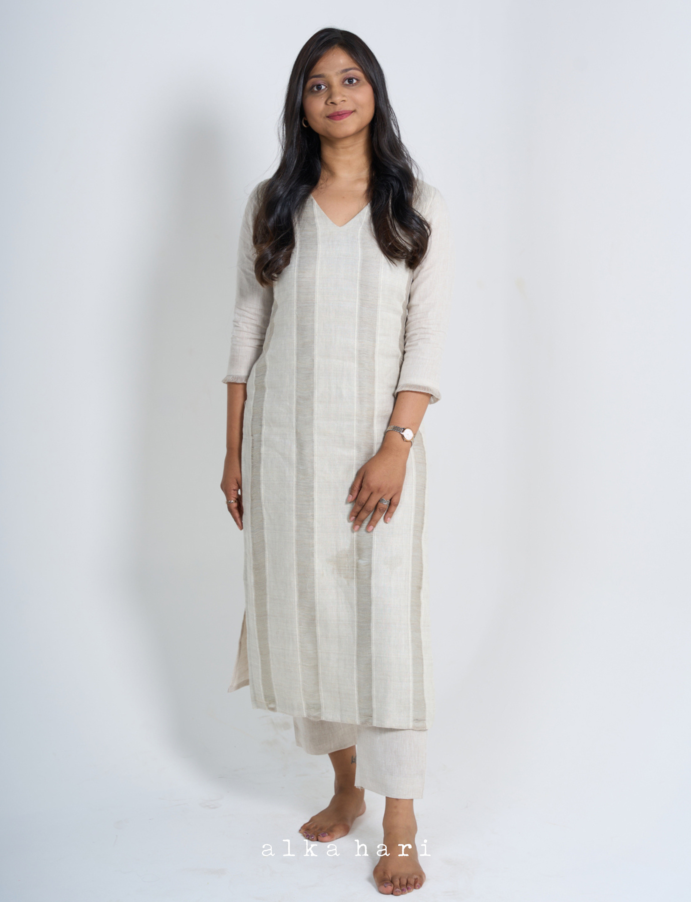 Textured Linen Kurta