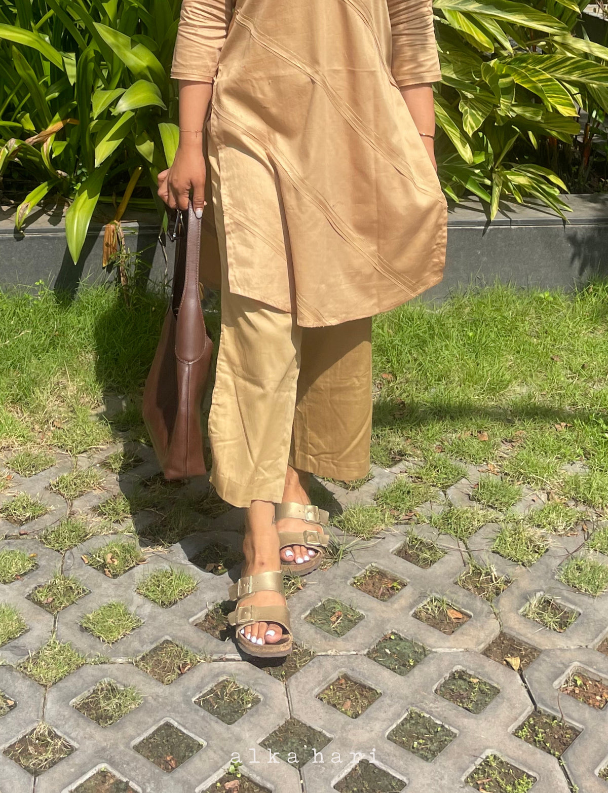 Beige Palazzo Pants