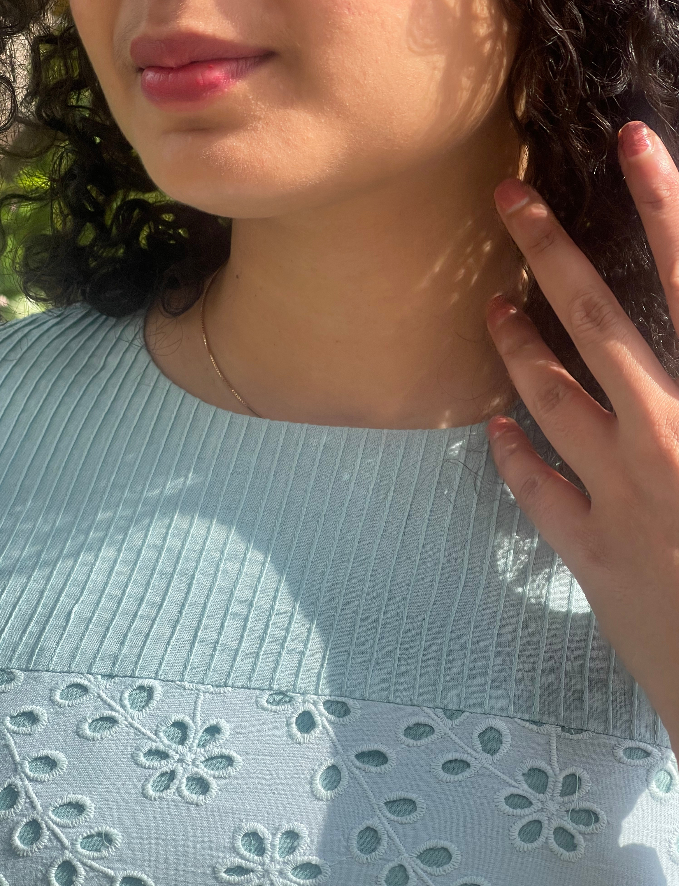 Pastel Blue Hakoba Kurta