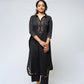 Black Multi colour cutwork kurti