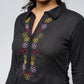 Black Multi colour cutwork kurti