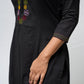 Black Multi colour cutwork kurti