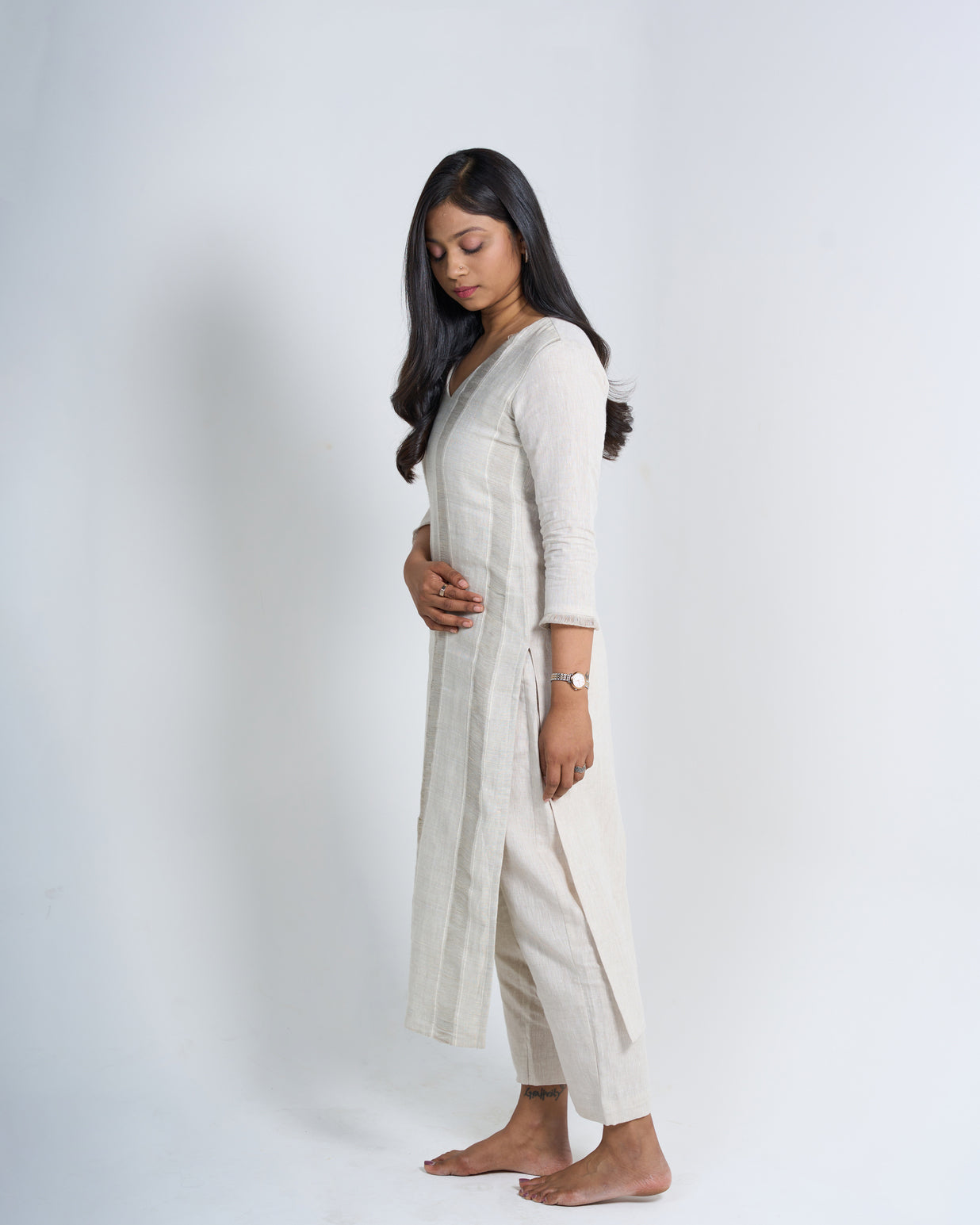Textured Linen Kurta